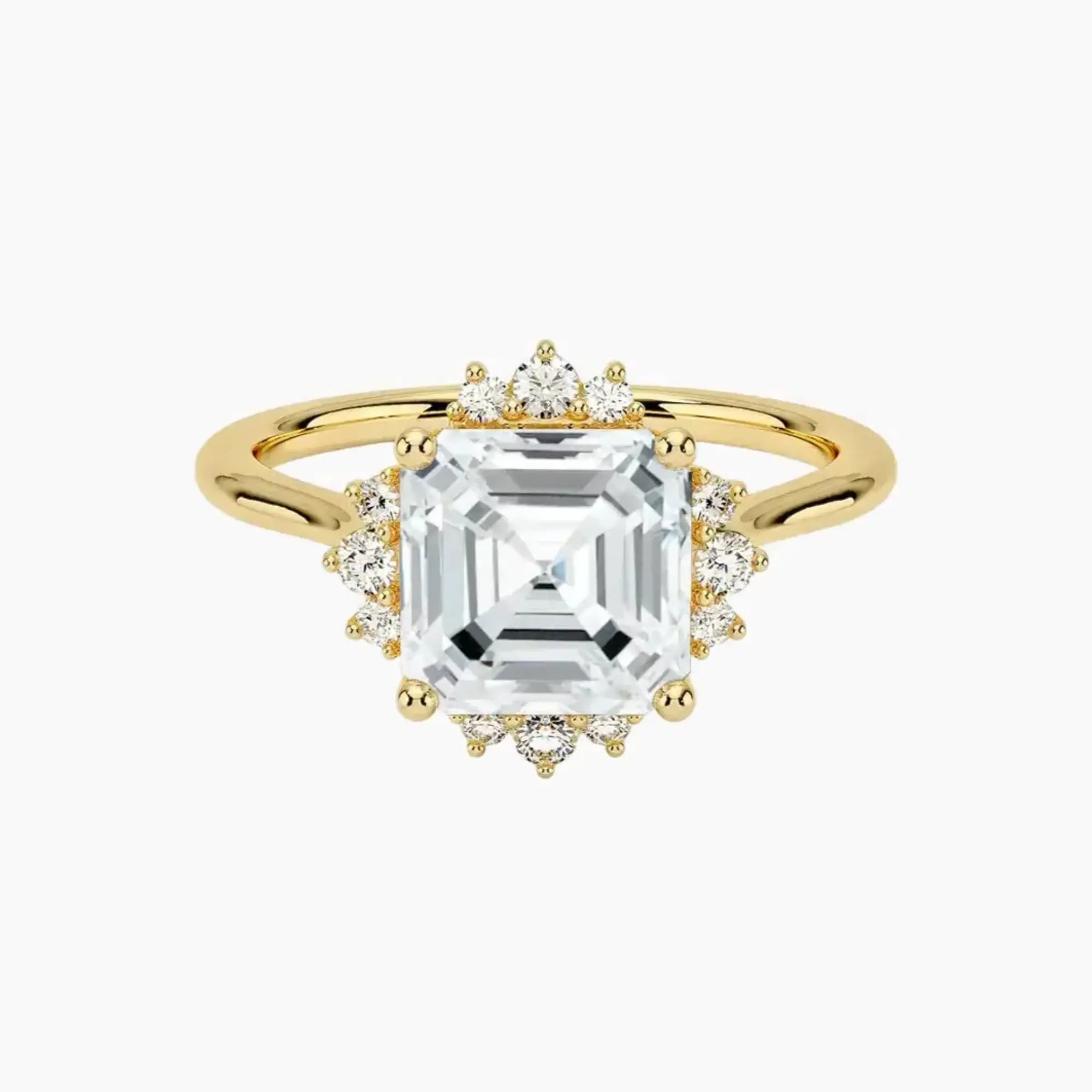 Nadia Asscher Designer Diamond Ring Setting in 14K Yellow Gold