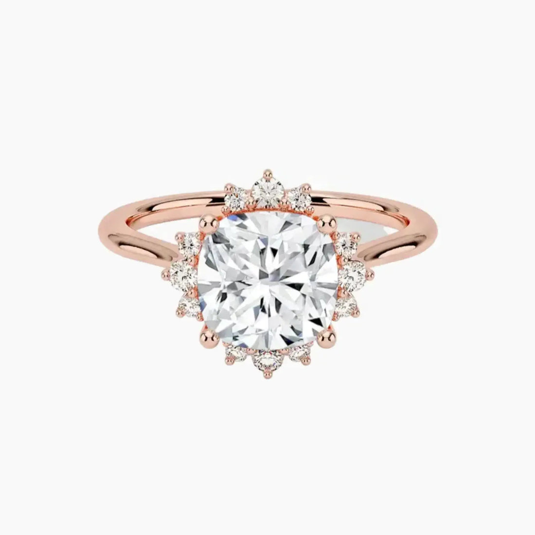 Nadia Cushion Designer 3 Carat Lab Grown Diamond Engagement Ring in 14K Yellow Gold