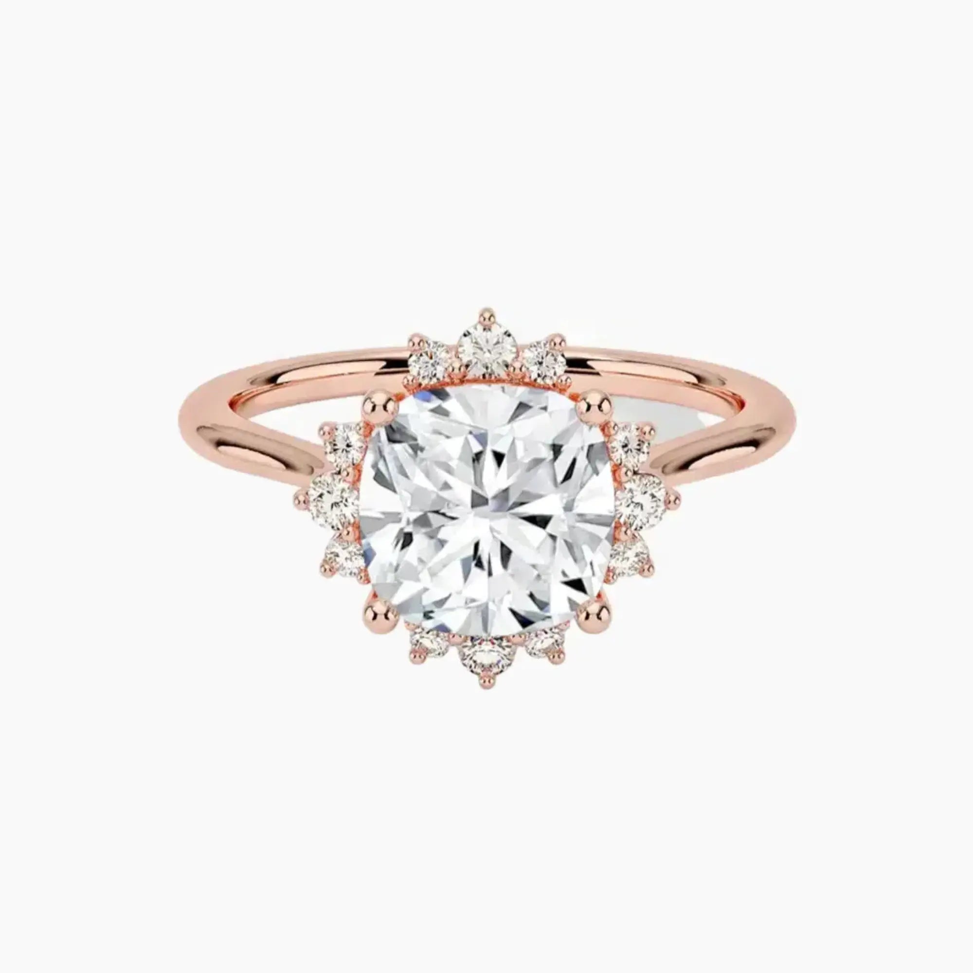 Nadia Cushion Designer 1 Carat Lab Grown Diamond Engagement Ring in 18K Yellow Gold