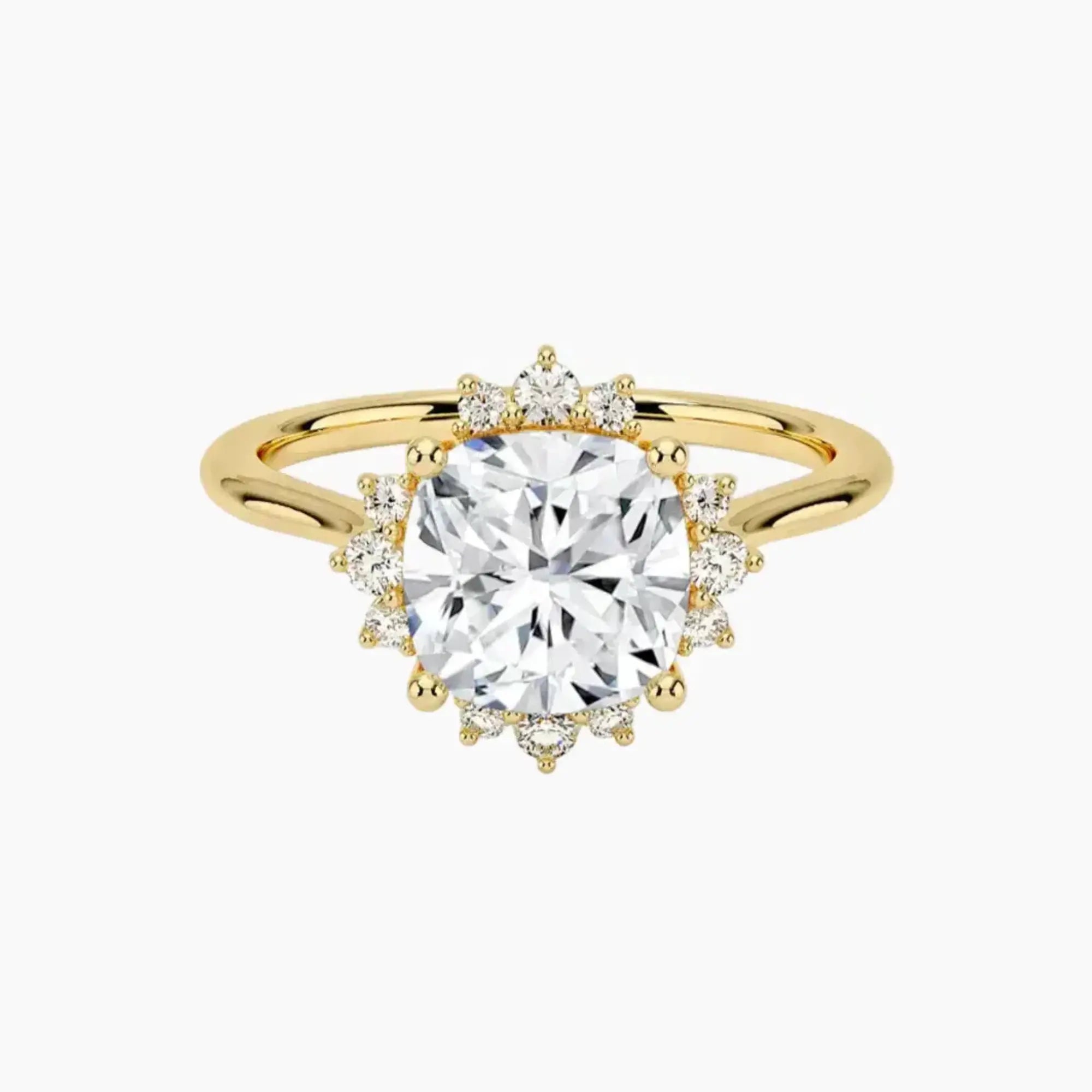 Nadia Cushion Designer Diamond Ring Setting in 18K Yellow Gold