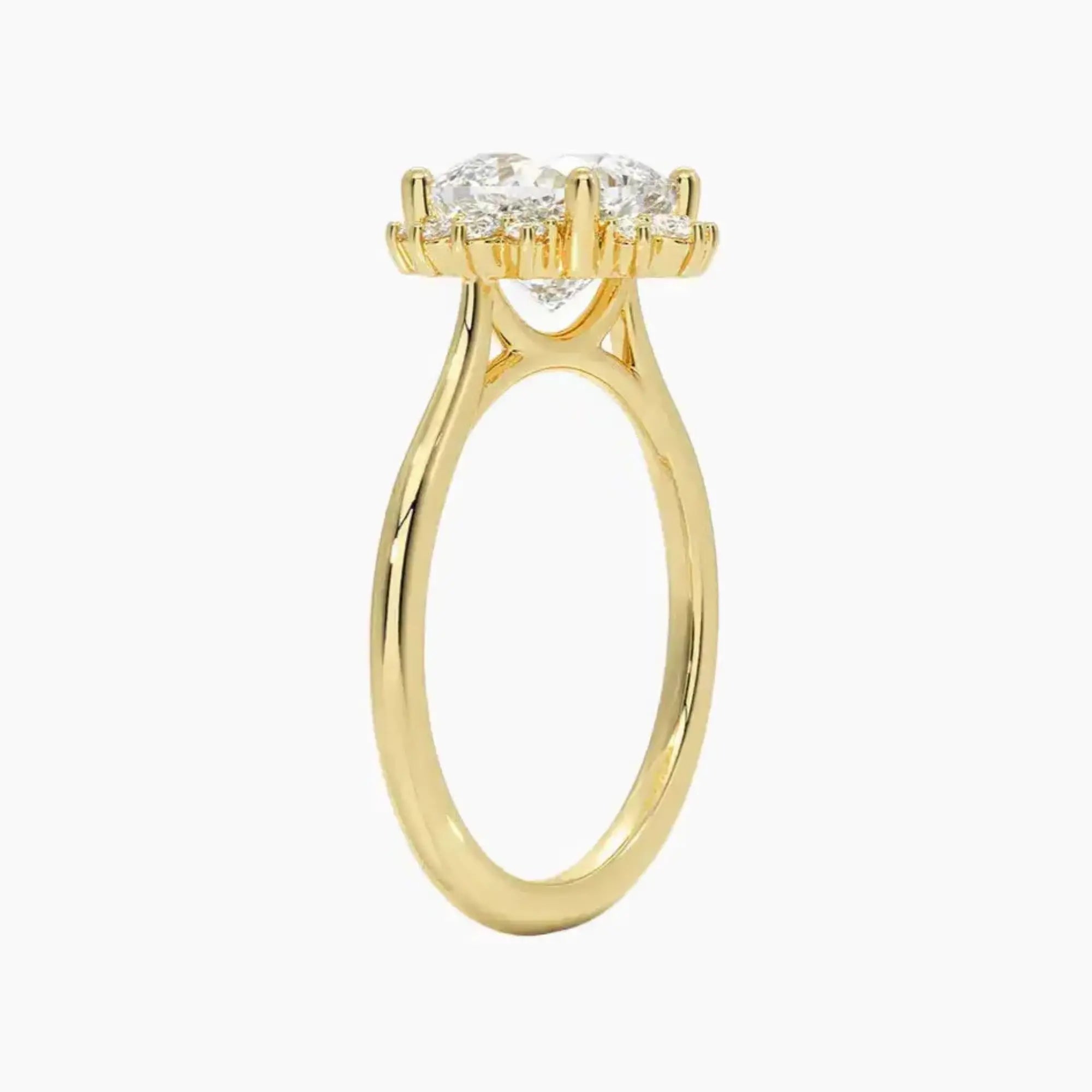 Nadia Cushion Designer Diamond Ring Setting in 18K Yellow Gold