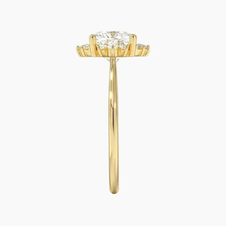 Nadia Cushion Designer 3 Carat Lab Grown Diamond Engagement Ring in 18K Rose Gold