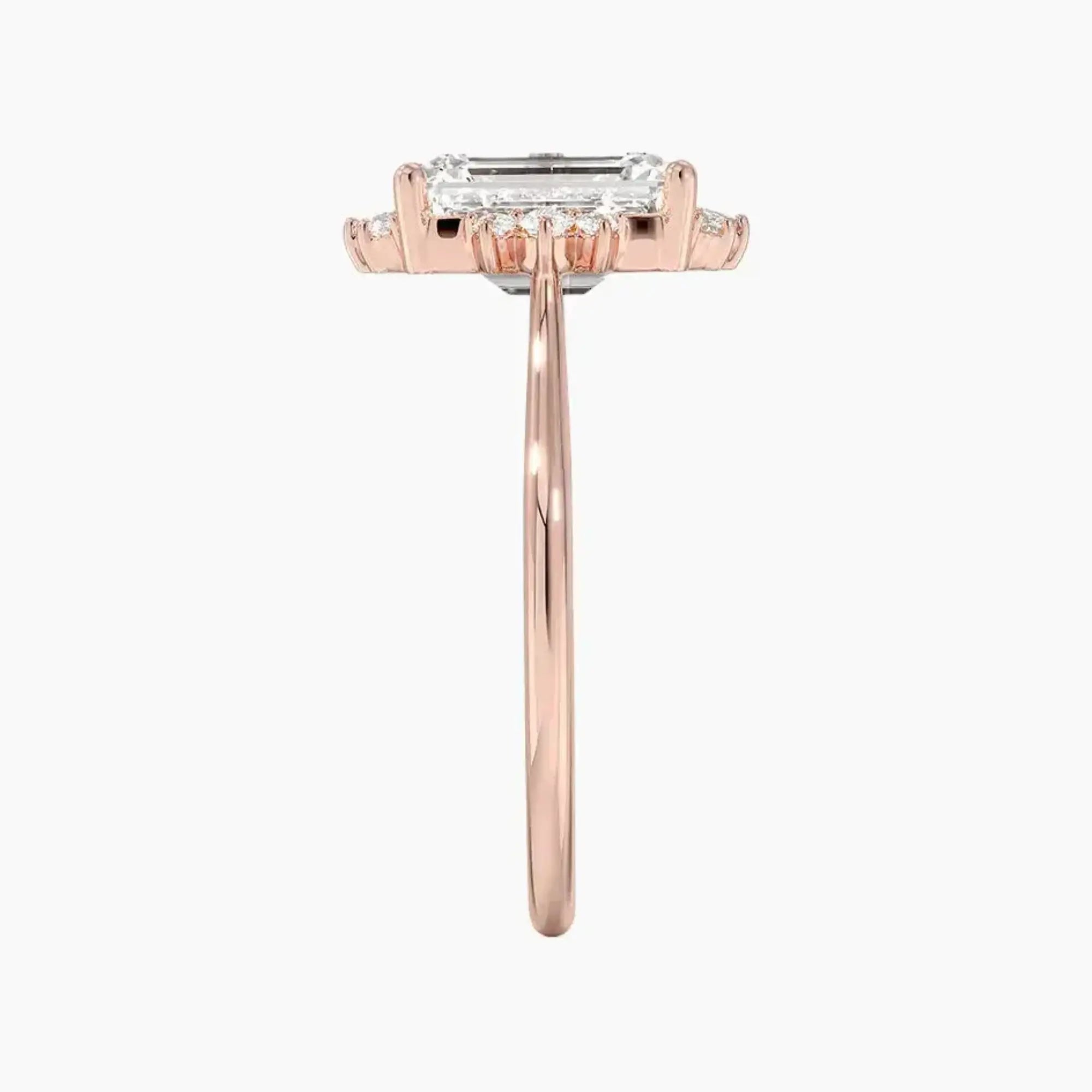 Nadia Emerald Designer 2 Carat Lab Grown Diamond Engagement Ring in 14K White Gold
