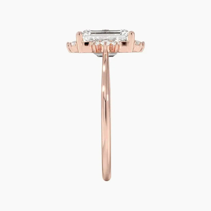 Nadia Emerald Designer 3 Carat Lab Grown Diamond Engagement Ring in 18K Yellow Gold
