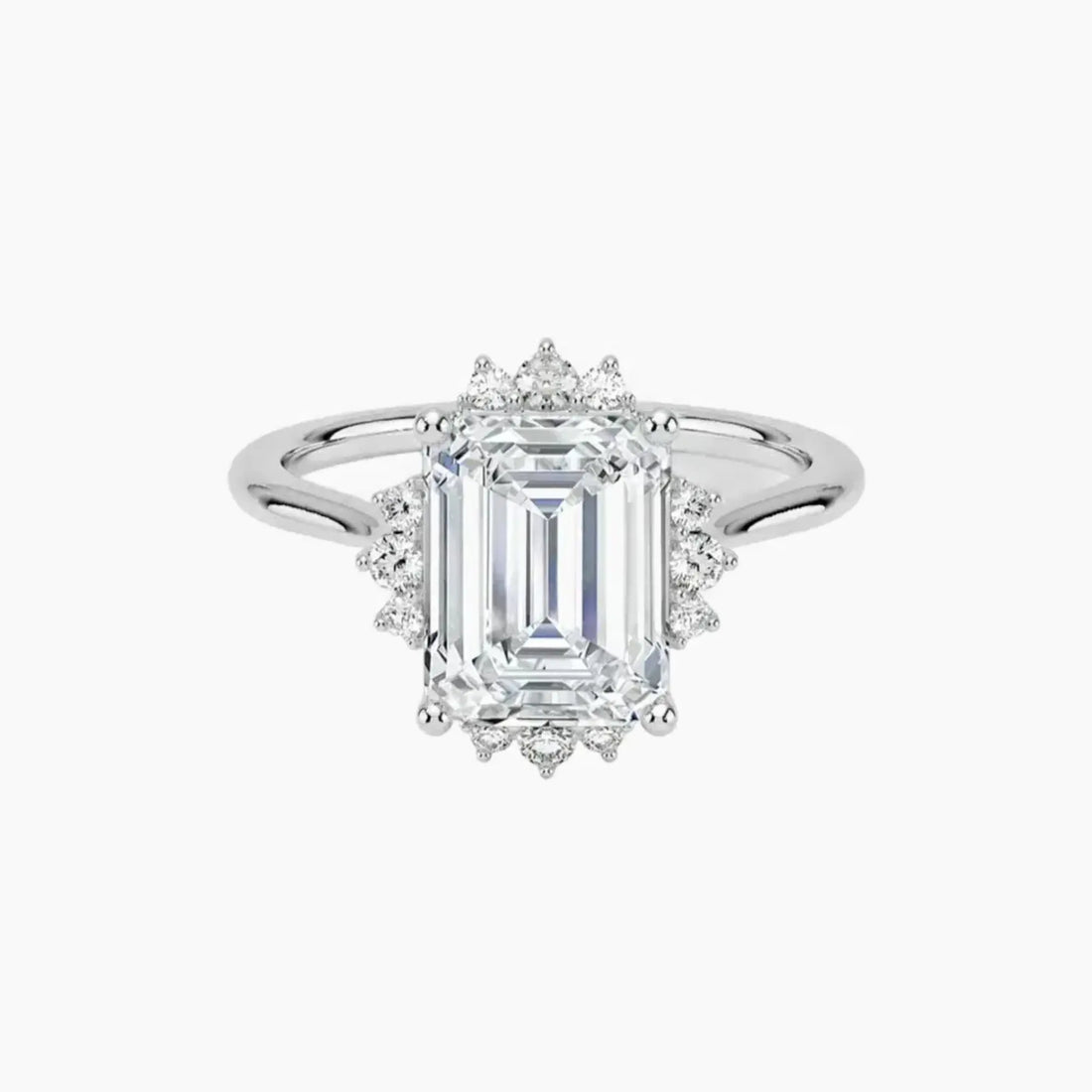 Nadia Emerald Designer 1.5 Carat Lab Grown Diamond Engagement Ring in 18K Rose Gold