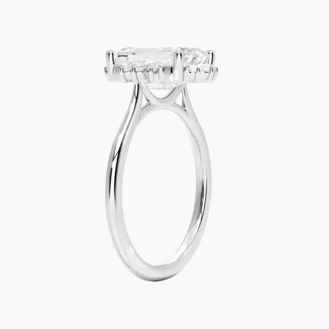 Nadia Emerald Designer Diamond Ring Setting in 18K Rose Gold