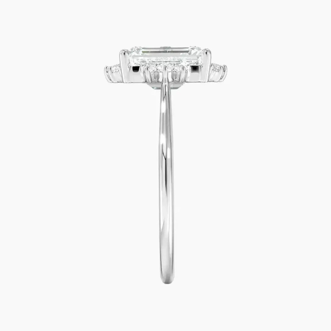Nadia Emerald Designer Diamond Ring Setting in 18K Rose Gold