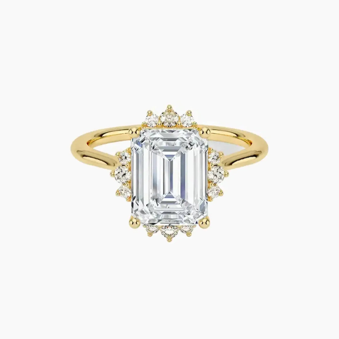 Nadia Emerald Designer Diamond Ring Setting in 18K White Gold