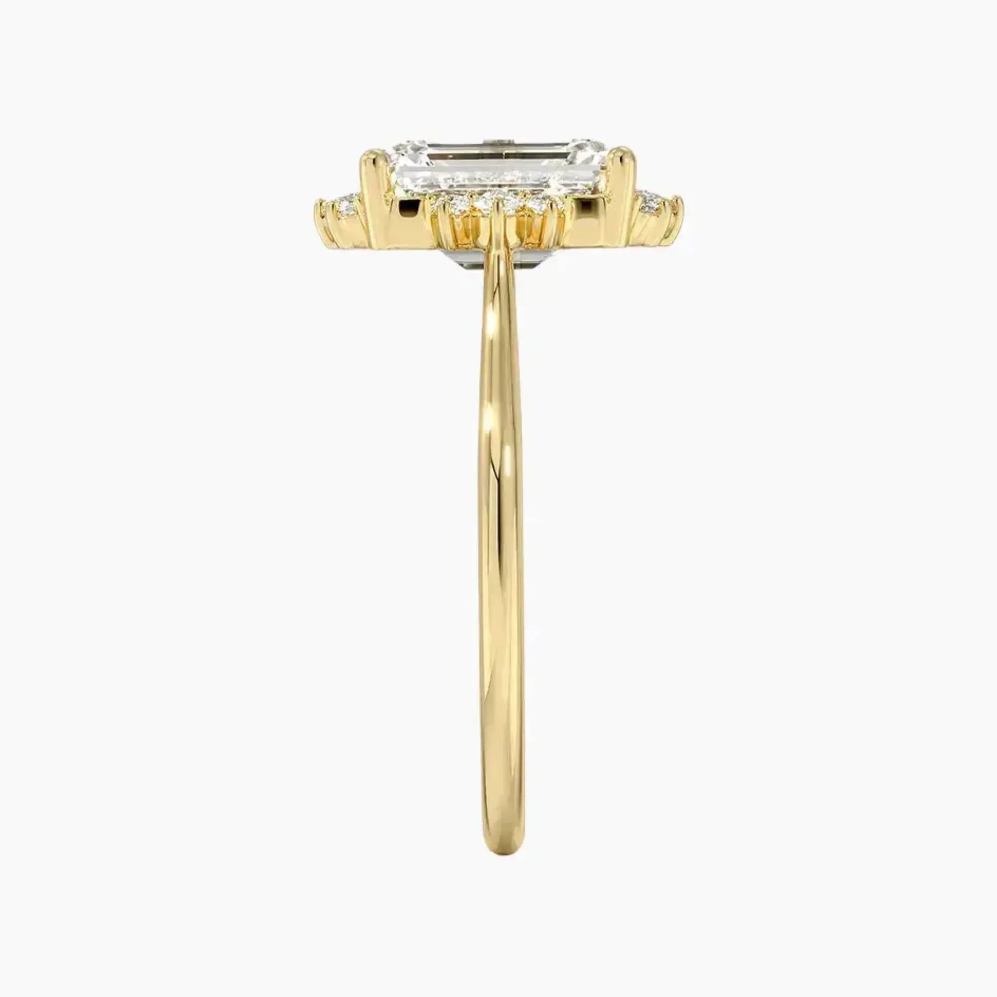 Nadia Emerald Designer Diamond Ring Setting in 14K Yellow Gold