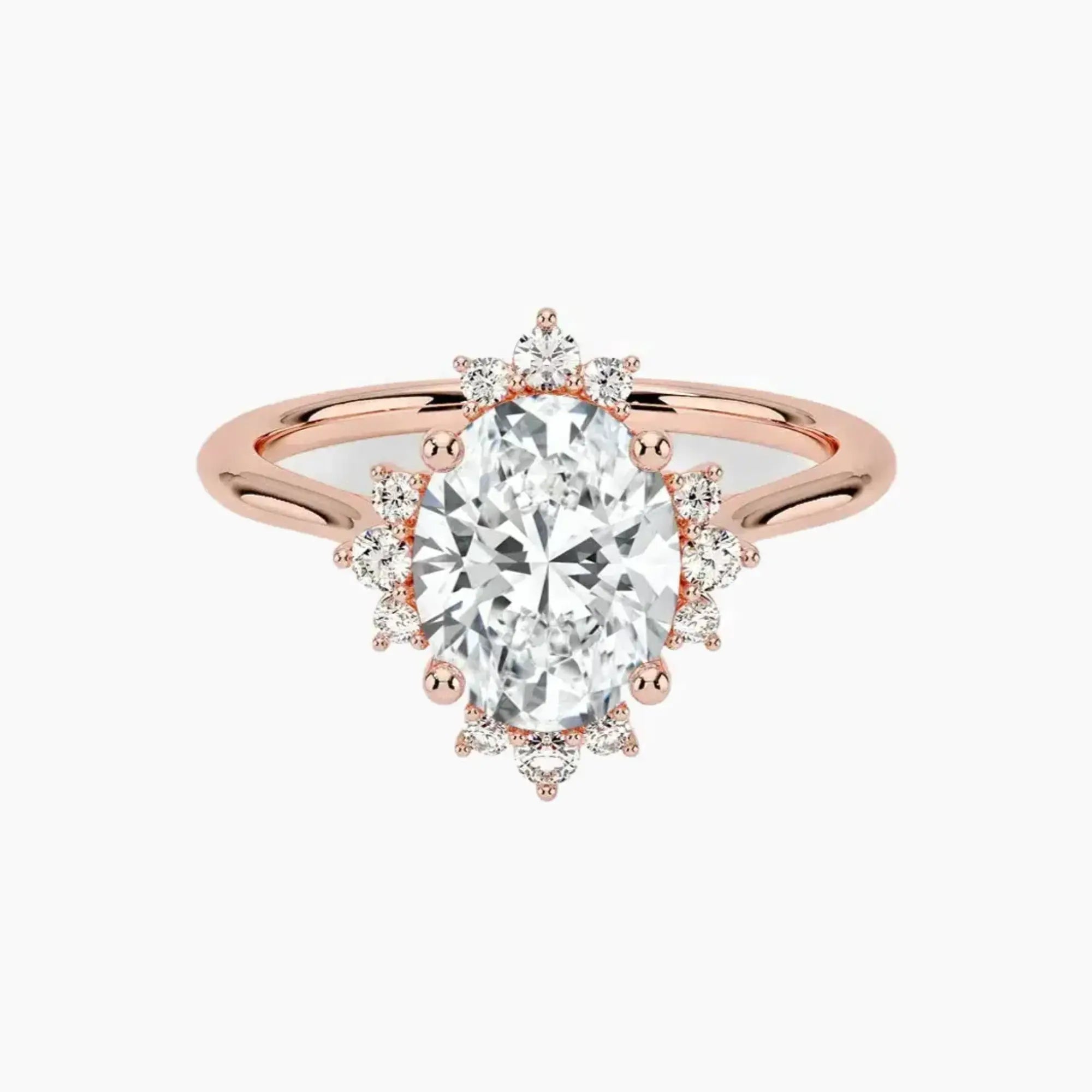 Nadia Oval Designer 1.5 Carat Lab Grown Diamond Engagement Ring in 18K Yellow Gold