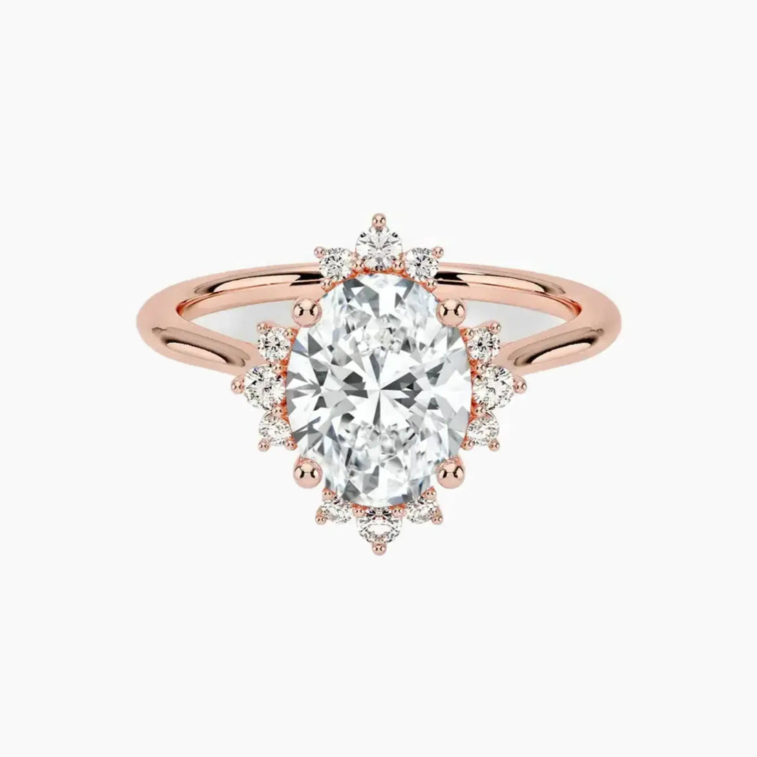 Nadia Oval Designer 1 Carat Lab Grown Diamond Engagement Ring in 18K Yellow Gold