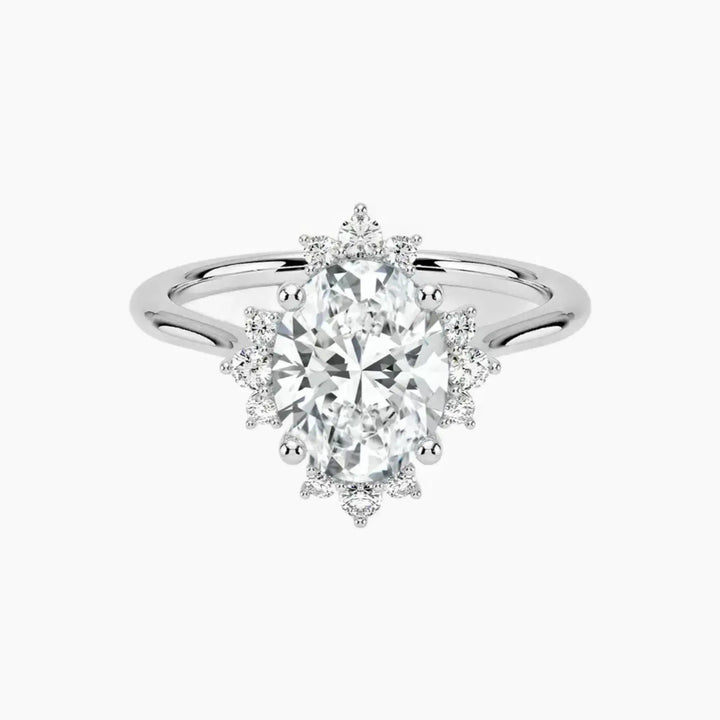 Nadia Oval Designer 3 Carat Lab Grown Diamond Engagement Ring in 18K White Gold
