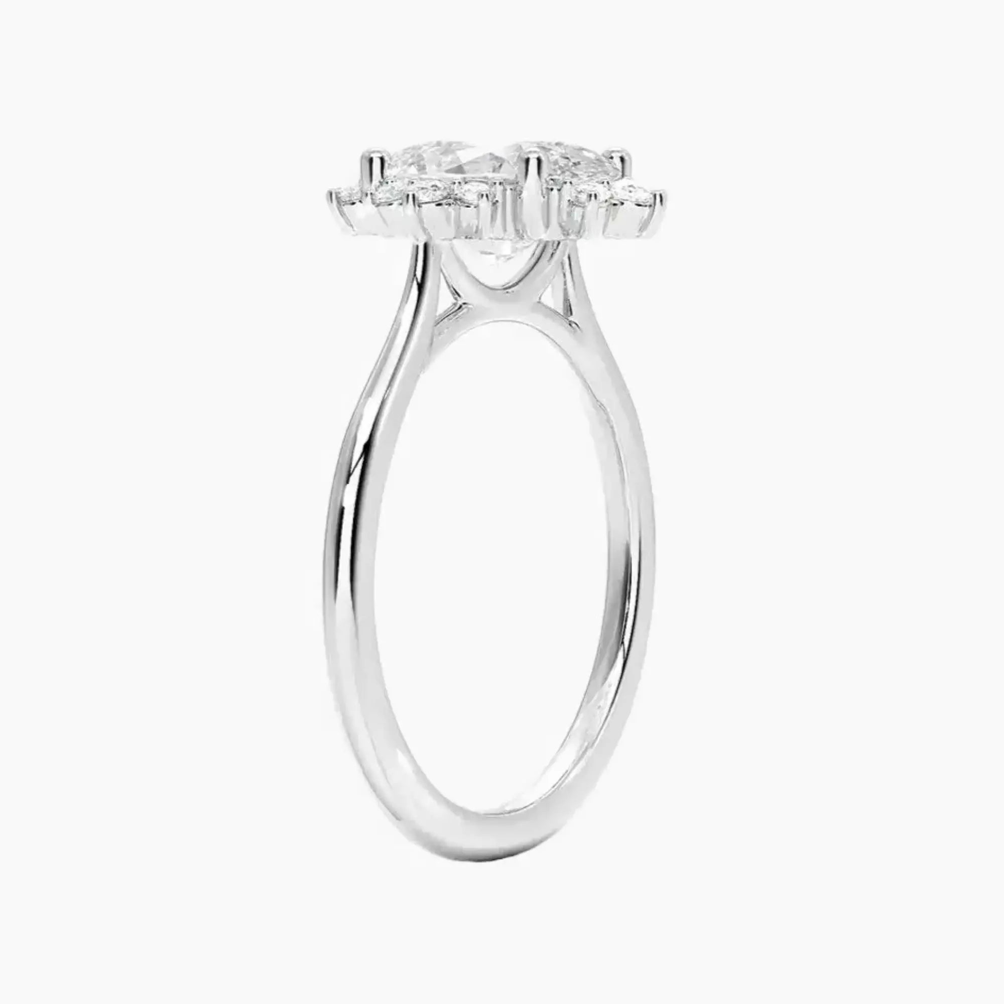Nadia Oval Designer 1.5 Carat Lab Grown Diamond Engagement Ring in 18K Yellow Gold
