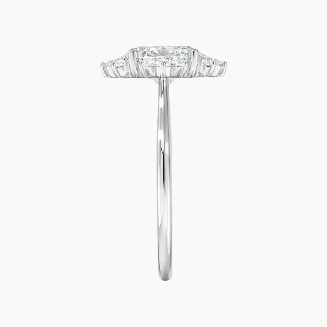 Nadia Oval Designer Diamond Ring Setting in 18K Yellow Gold