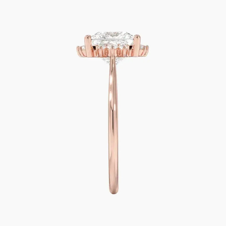 Nadia Princess Designer 3 Carat Lab Grown Diamond Engagement Ring in 14K Yellow Gold
