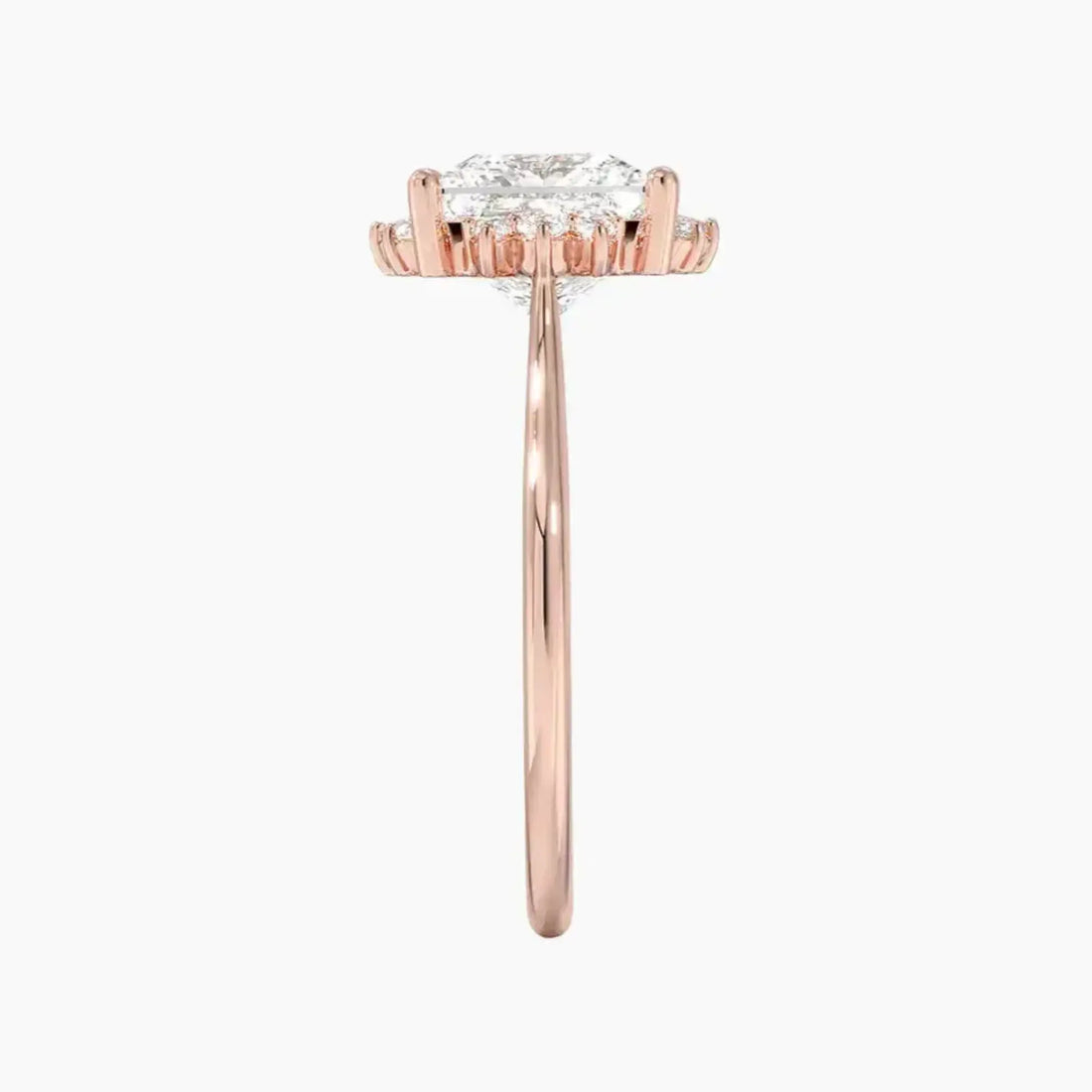 Nadia Princess Designer 3 Carat Lab Grown Diamond Engagement Ring in 18K Yellow Gold