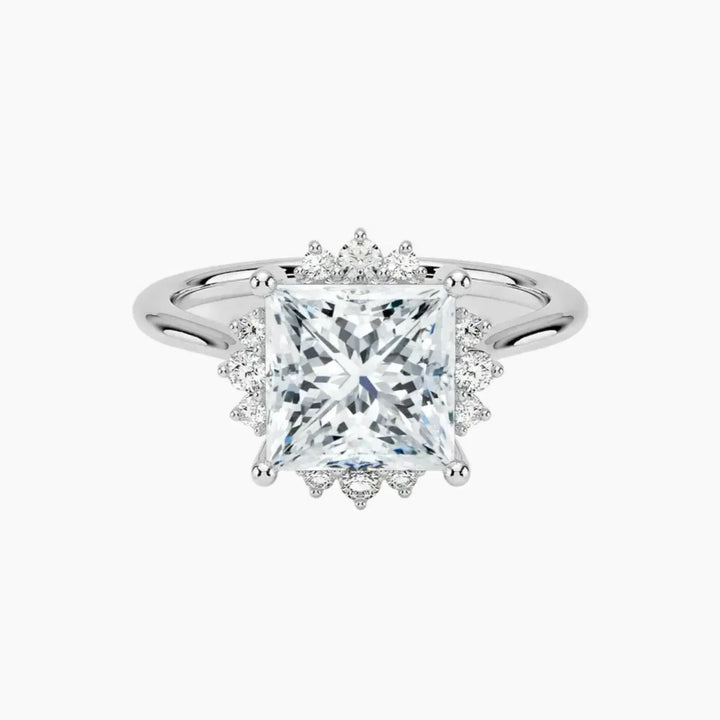Nadia Princess Designer 2 Carat Lab Grown Diamond Engagement Ring in 14K White Gold
