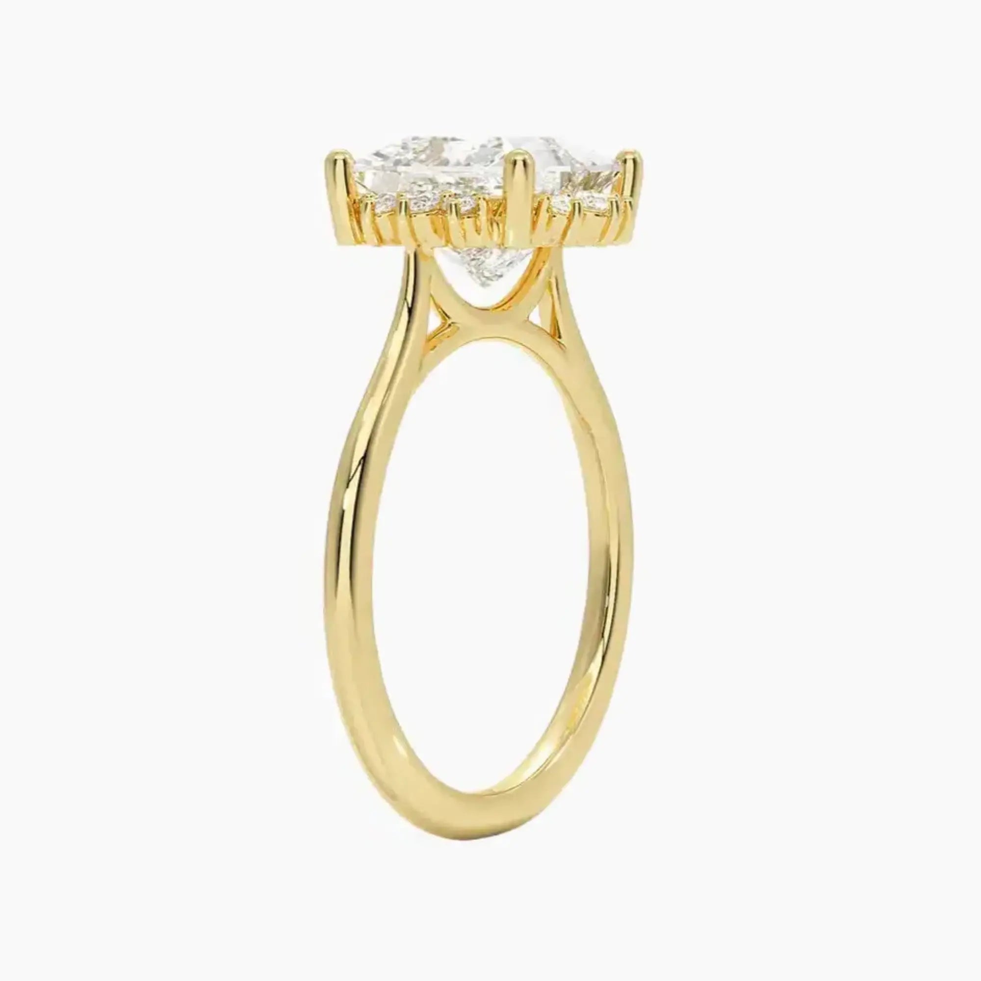 Nadia Princess Designer 1 Carat Lab Grown Diamond Engagement Ring in 18K Rose Gold
