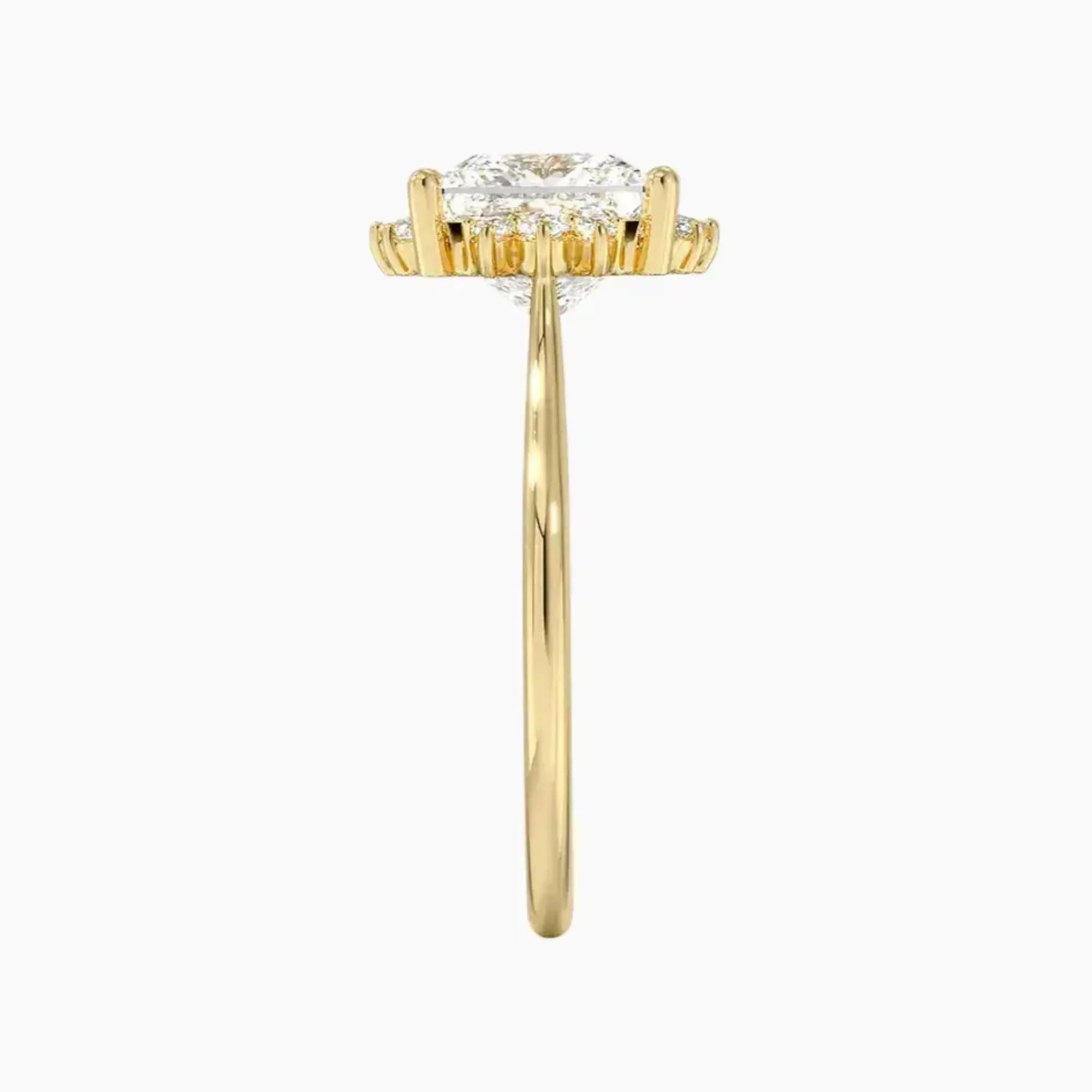 Nadia Princess Designer 3 Carat Lab Grown Diamond Engagement Ring in 18K Rose Gold