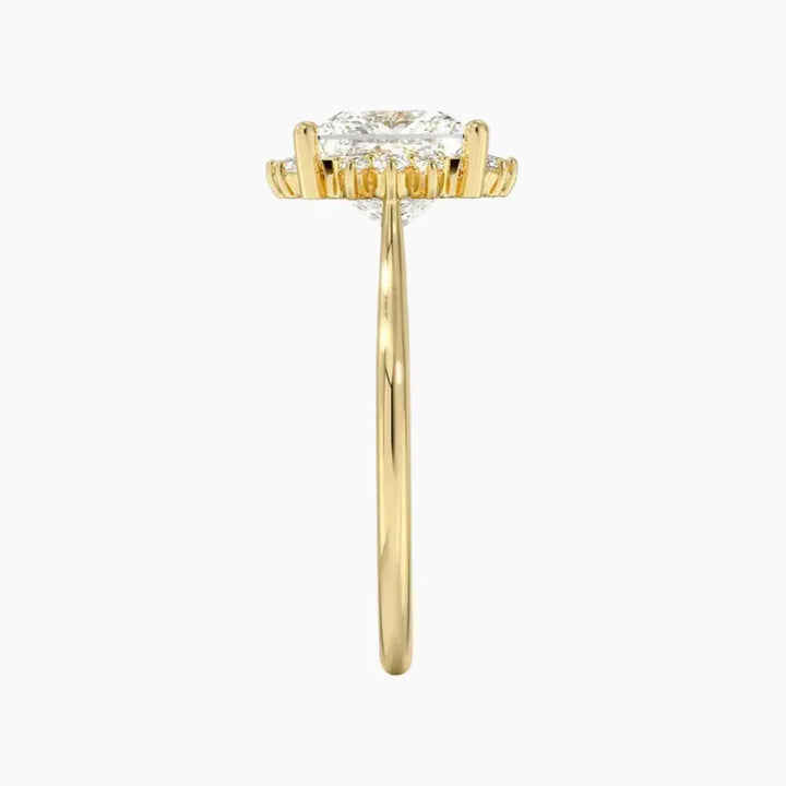 Nadia Princess Designer 2 Carat Lab Grown Diamond Engagement Ring in 18K Rose Gold