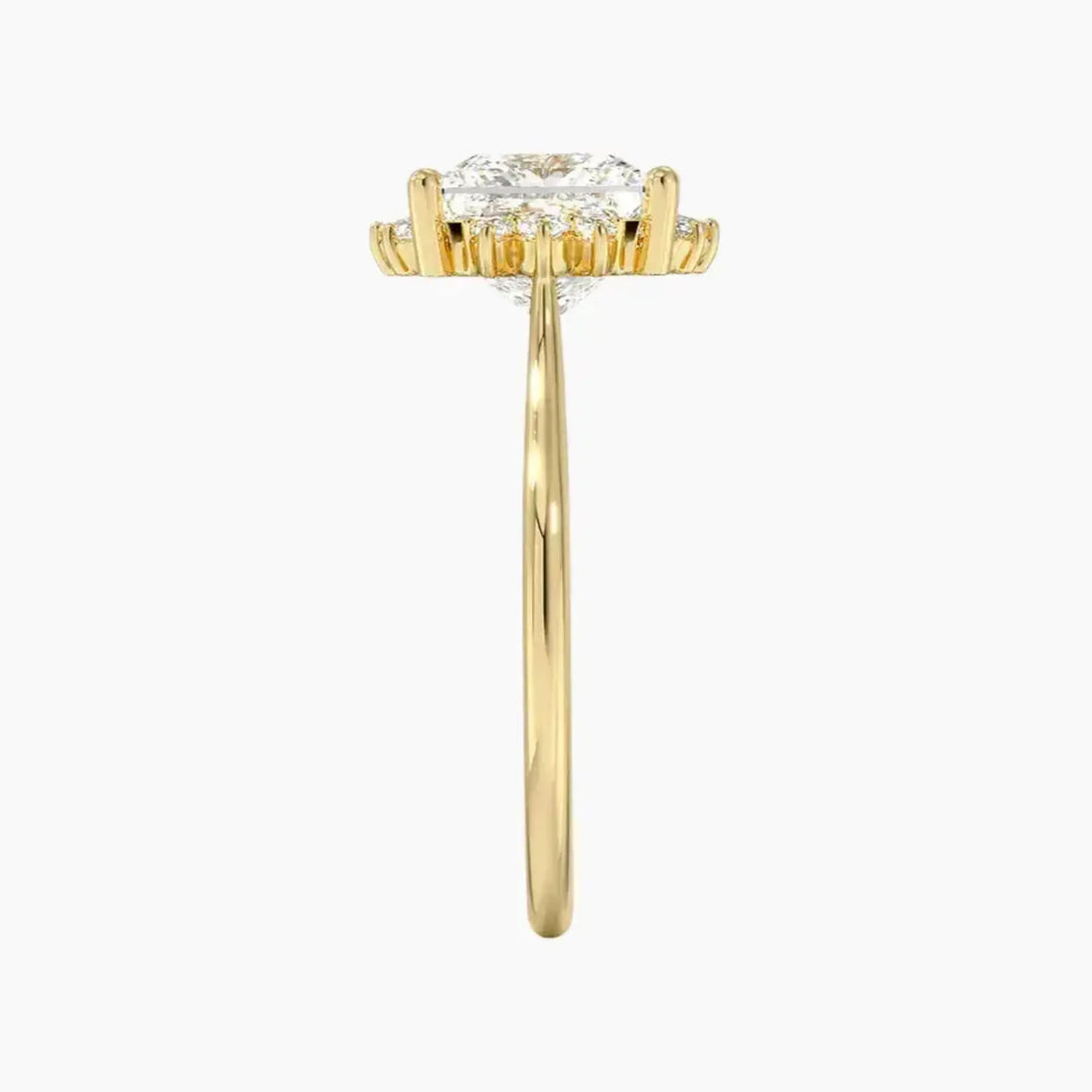 Nadia Princess Designer 1 Carat Lab Grown Diamond Engagement Ring in 18K Yellow Gold