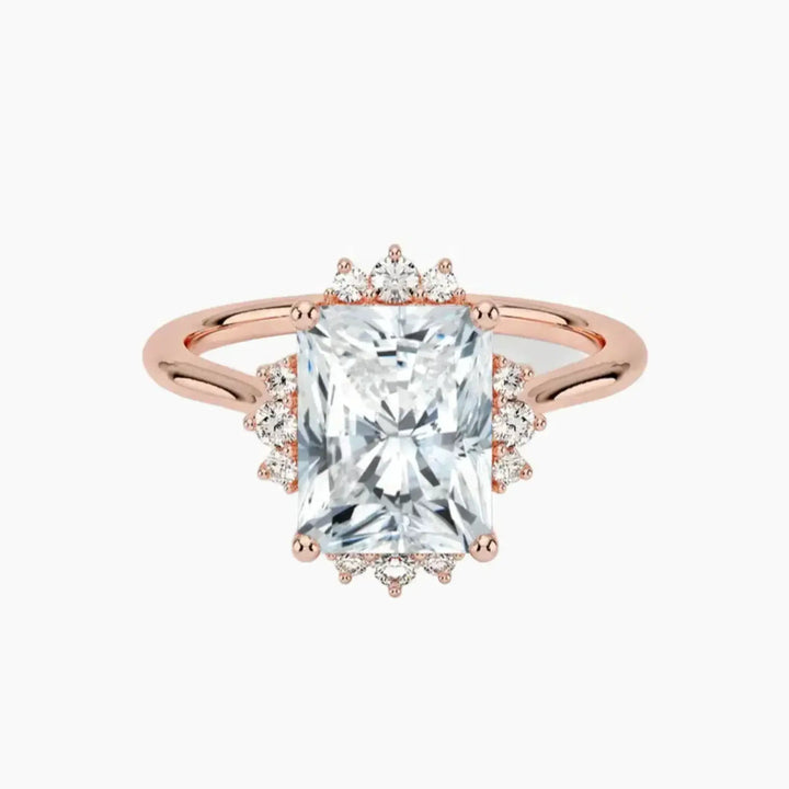 Nadia Radiant Designer 2.5 Carat Lab Grown Diamond Engagement Ring in 14K Rose Gold