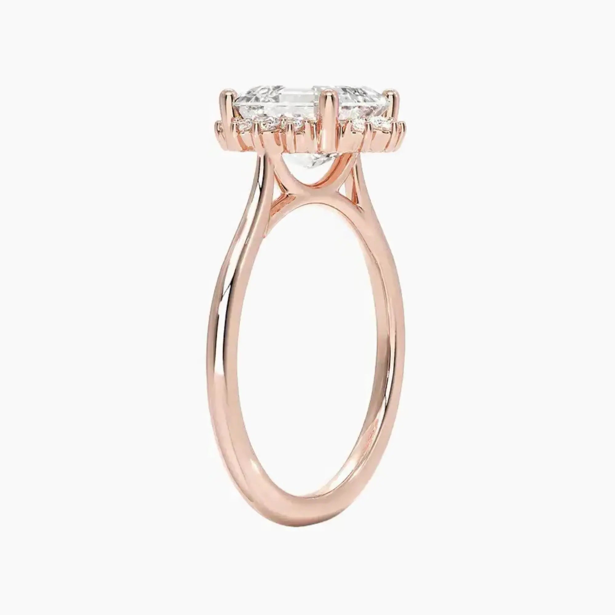 Nadia Radiant Designer Diamond Ring Setting in 18K White Gold