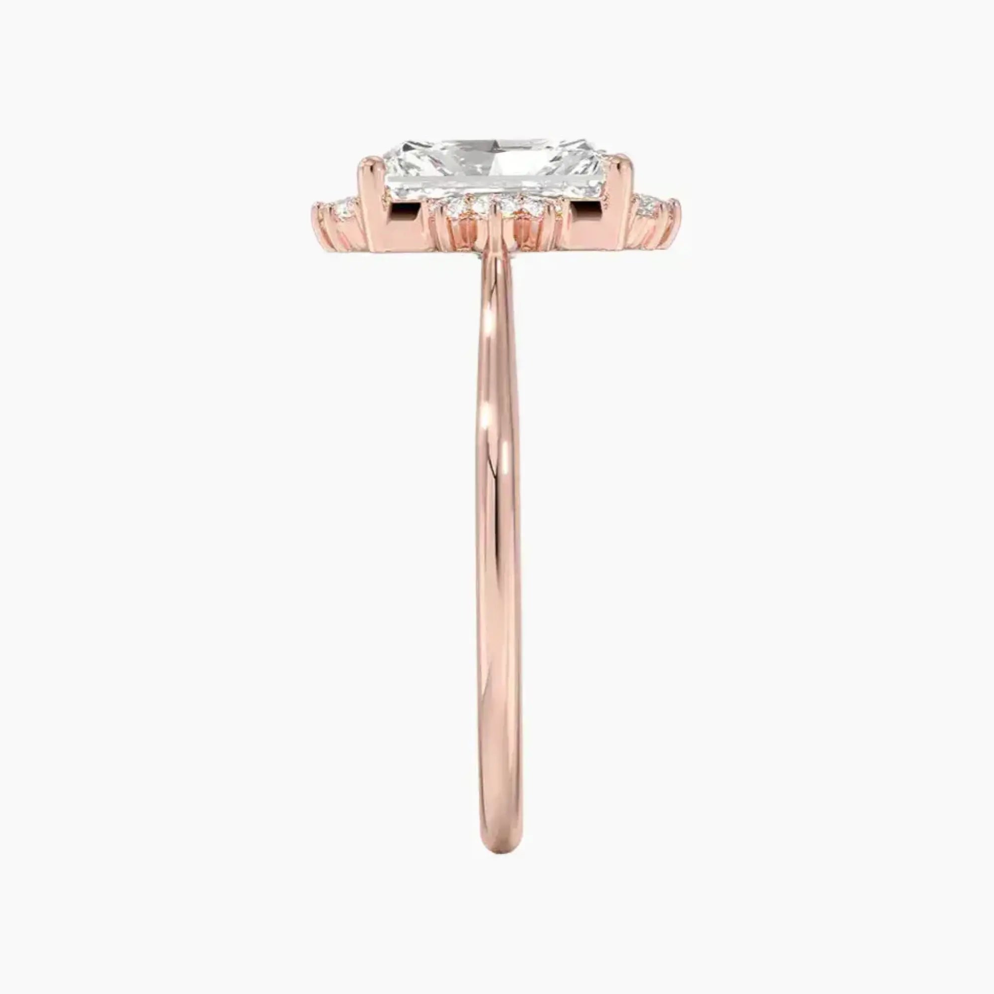 Nadia Radiant Designer Diamond Ring Setting in 14K Rose Gold