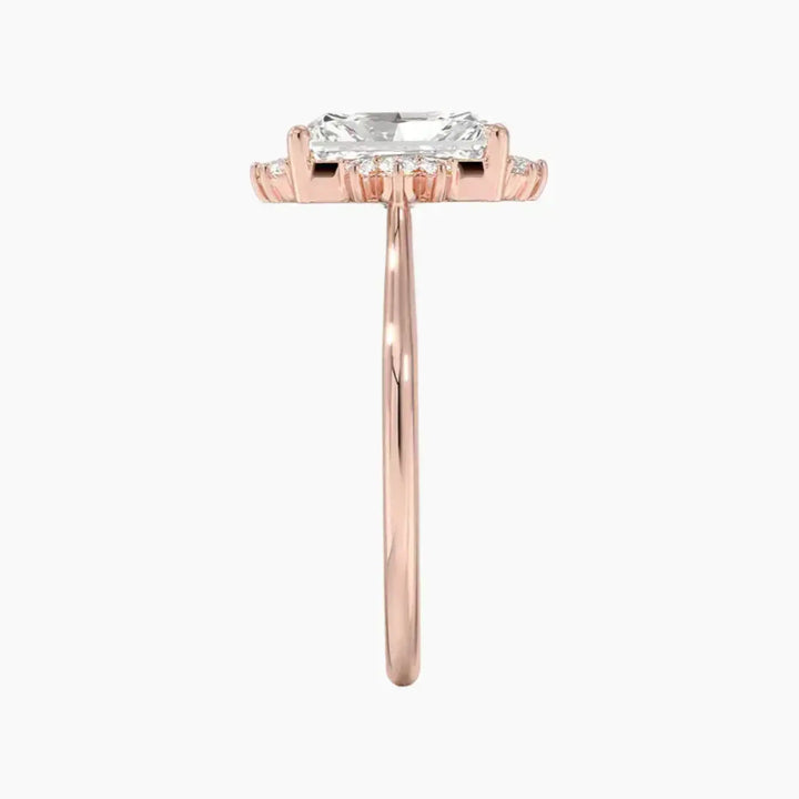 Nadia Radiant Designer 1.5 Carat Lab Grown Diamond Engagement Ring in 18K White Gold