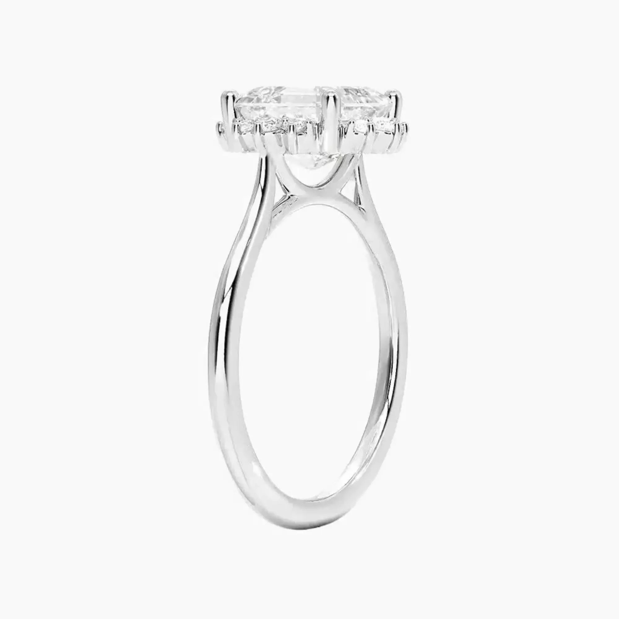 Nadia Radiant Designer Diamond Ring Setting in 14K Rose Gold