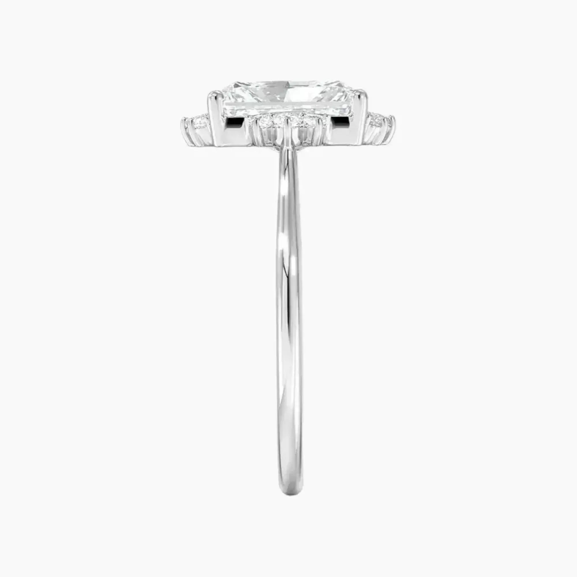 Nadia Radiant Designer 3 Carat Lab Grown Diamond Engagement Ring in 14K Yellow Gold