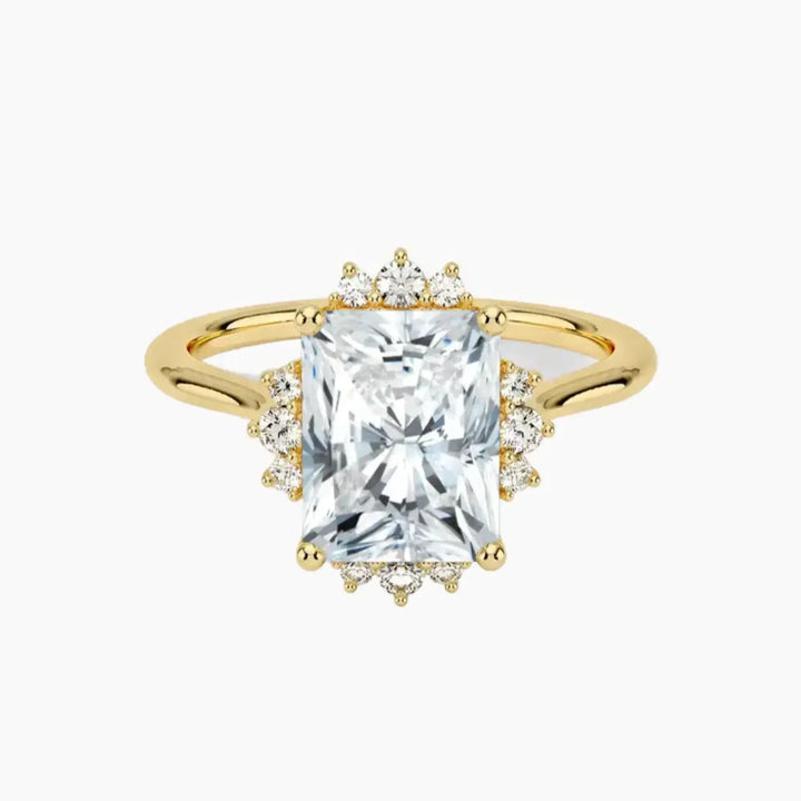 Nadia Radiant Designer 2 Carat Lab Grown Diamond Engagement Ring in 18K Yellow Gold