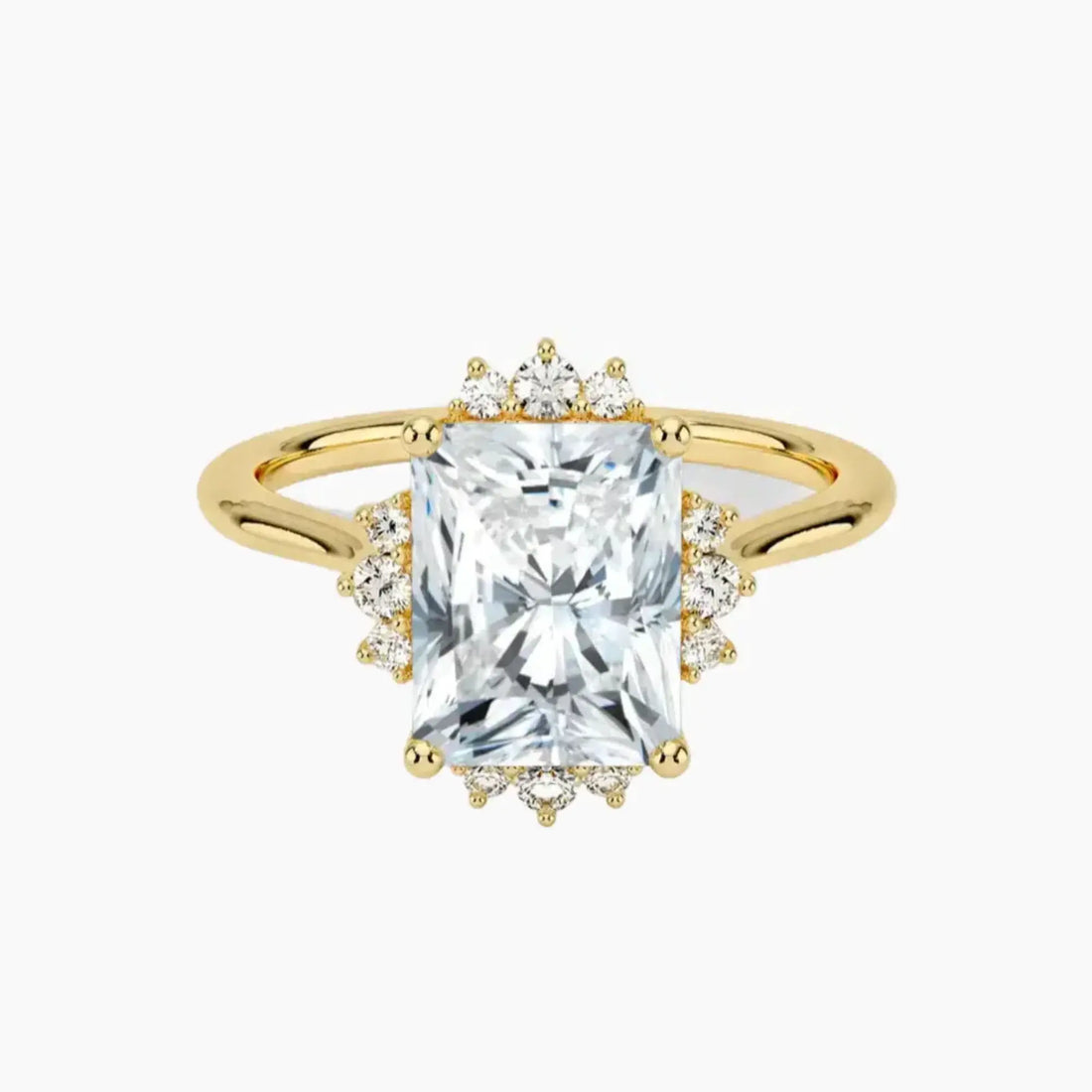 Nadia Radiant Designer 1 Carat Lab Grown Diamond Engagement Ring in 18K Yellow Gold