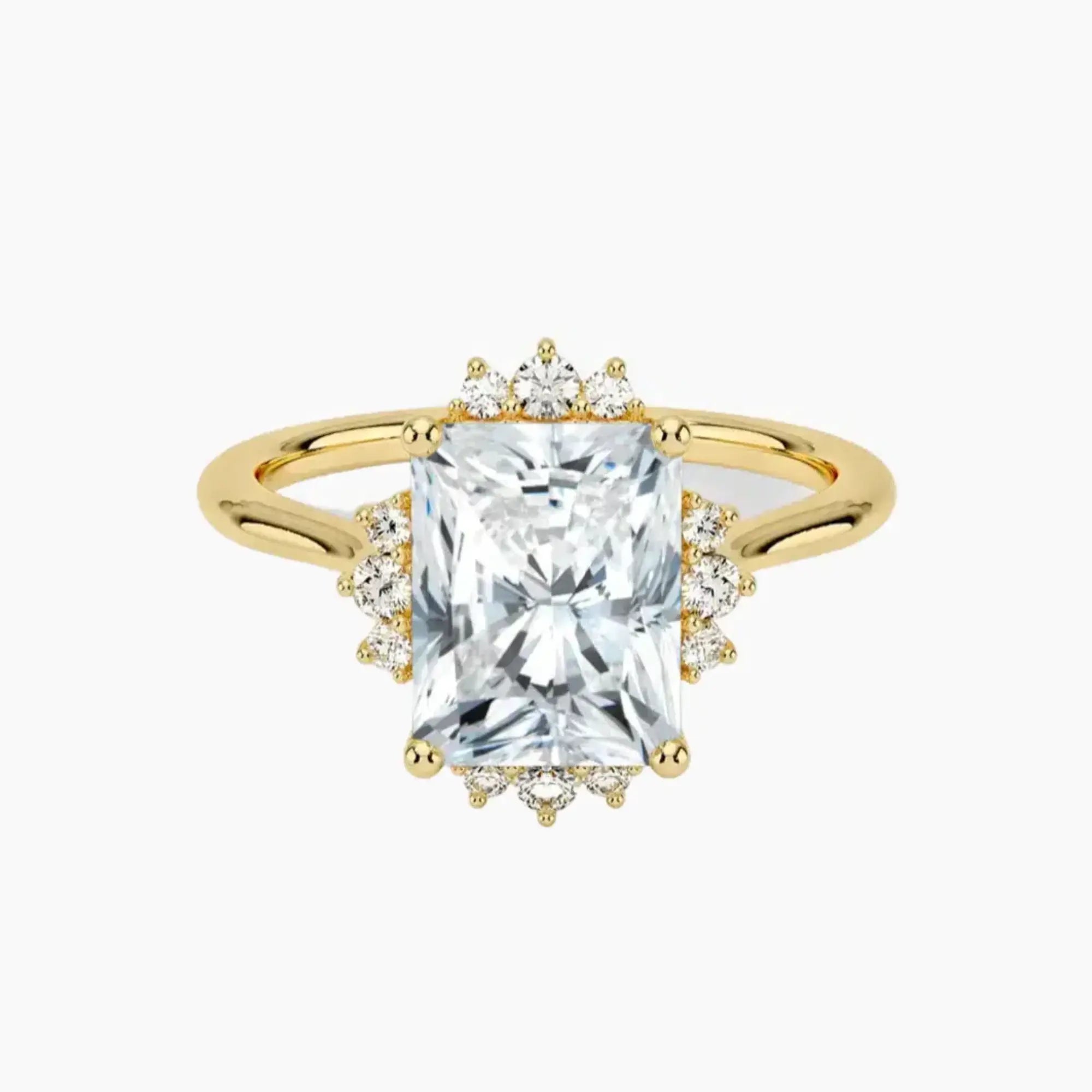 Nadia Radiant Designer Diamond Ring Setting in 14K Rose Gold