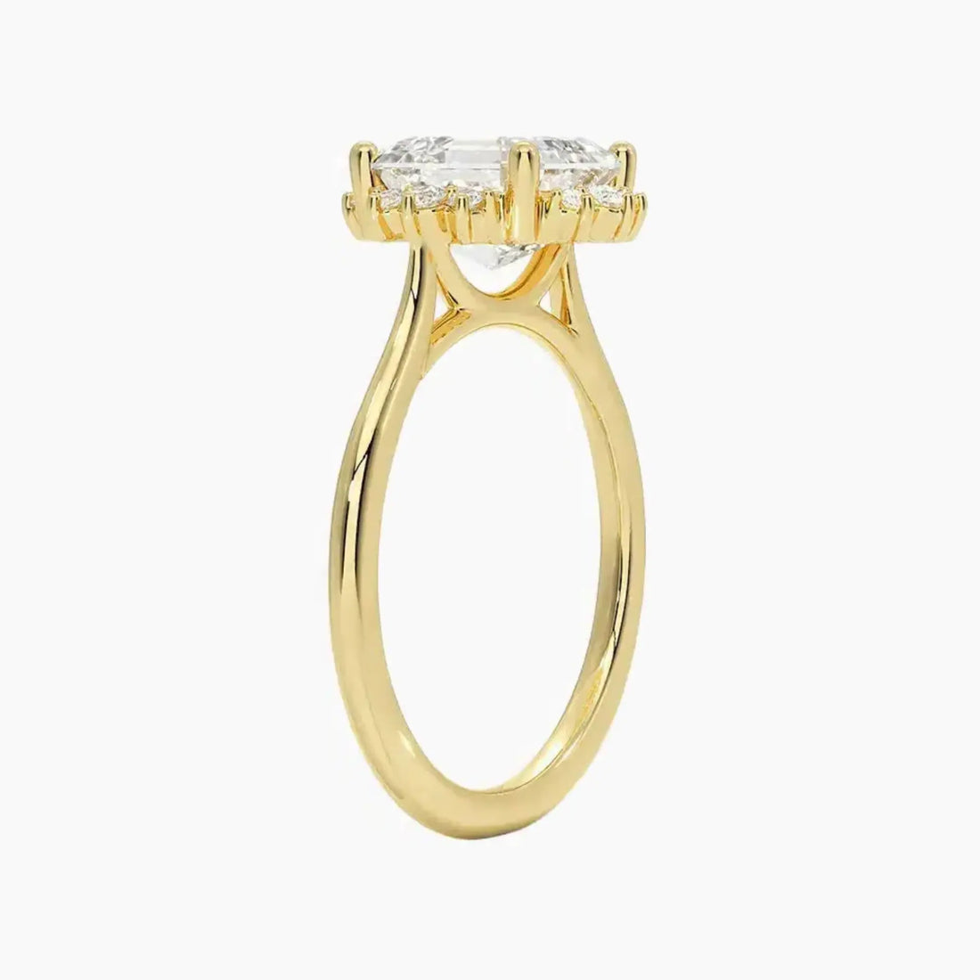 Nadia Radiant Designer 3 Carat Lab Grown Diamond Engagement Ring in 14K Yellow Gold