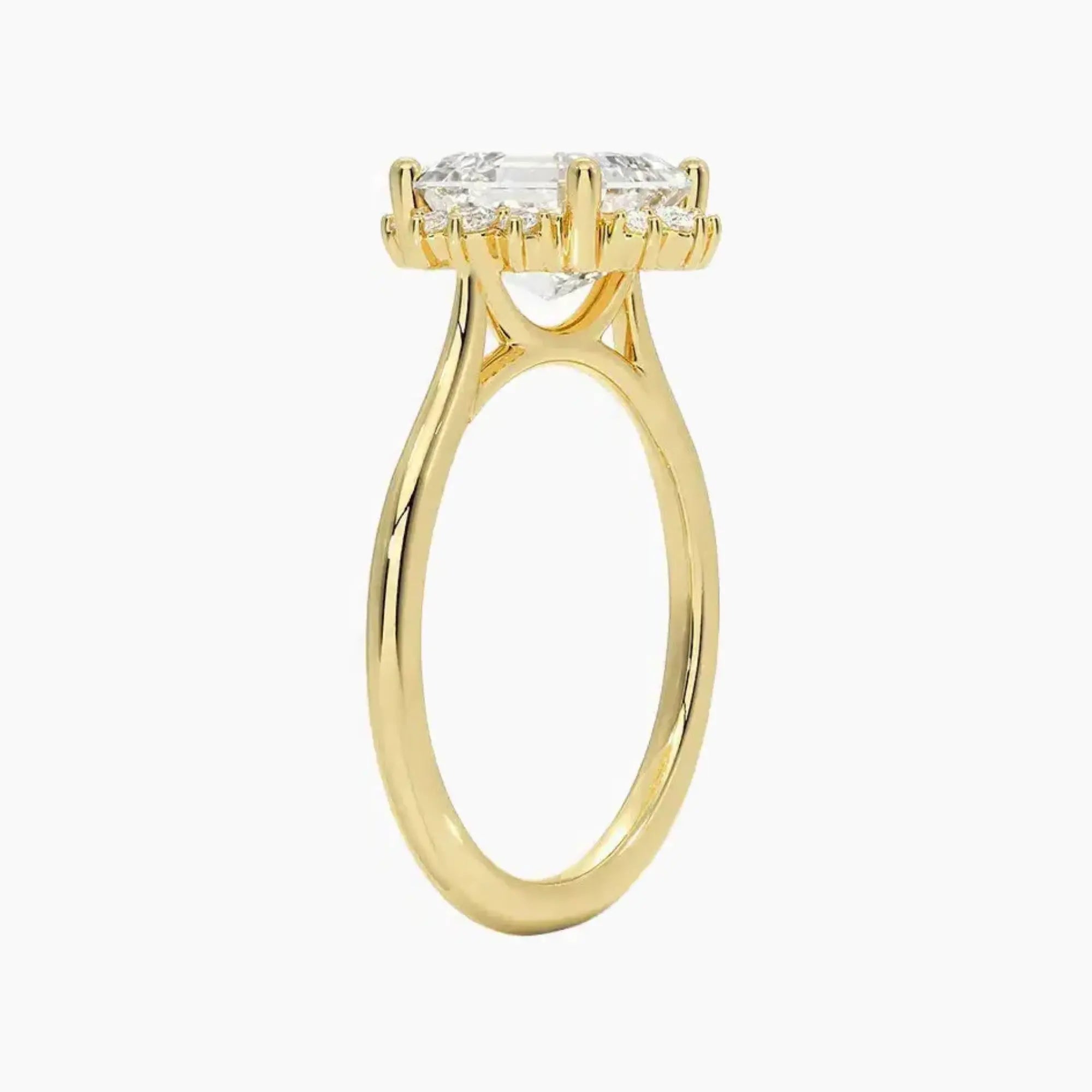 Nadia Radiant Designer Diamond Ring Setting in 18K Rose Gold