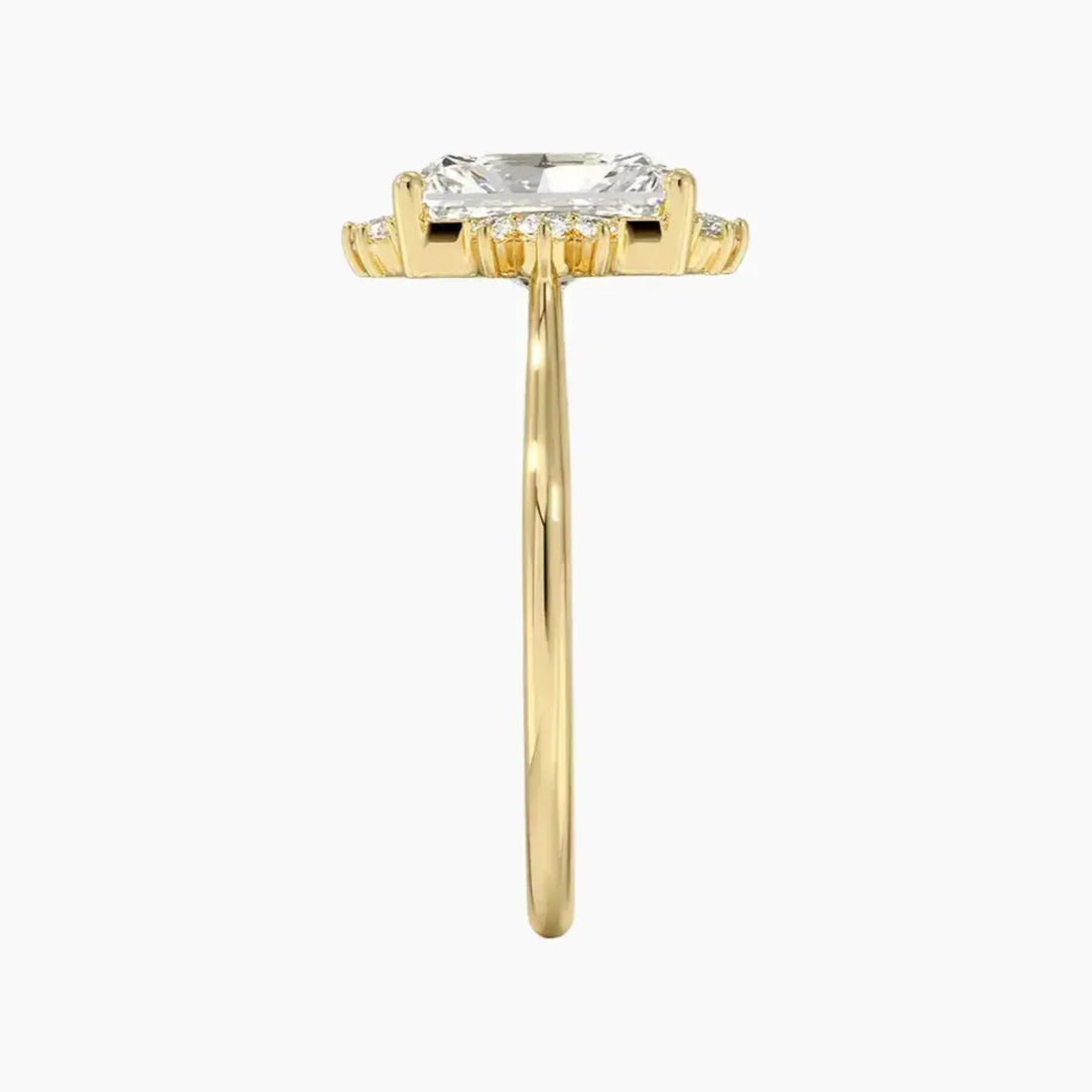 Nadia Radiant Designer Diamond Ring Setting in 18K Yellow Gold