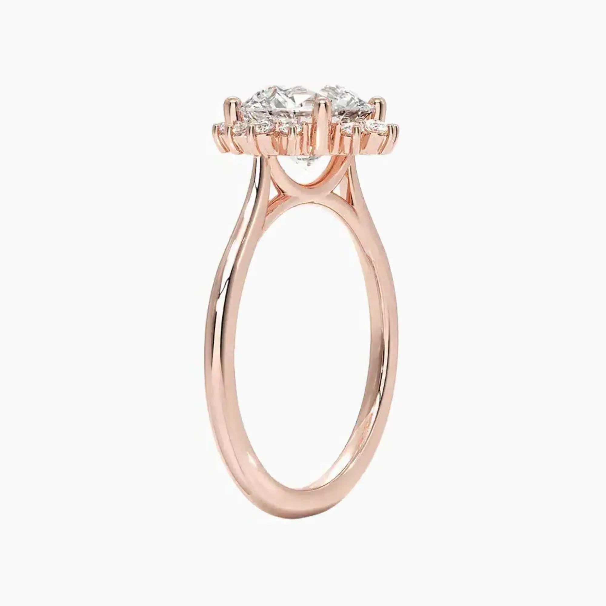 Nadia Round Designer 3 Carat Lab Grown Diamond Engagement Ring in 18K White Gold