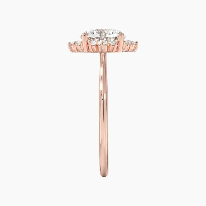 Nadia Round Designer 3 Carat Lab Grown Diamond Engagement Ring in 14K Yellow Gold
