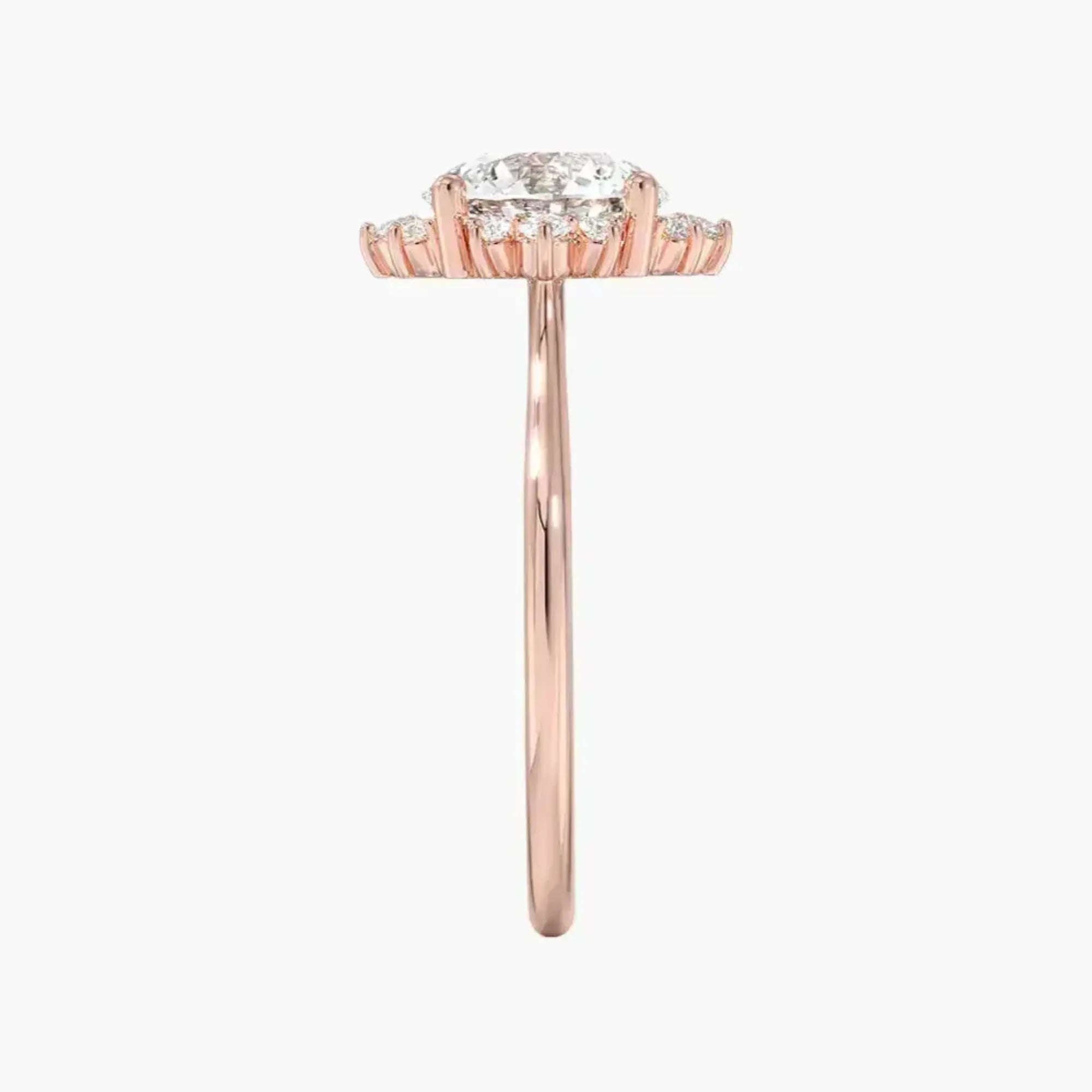 Nadia Round Designer 3 Carat Lab Grown Diamond Engagement Ring in 18K White Gold