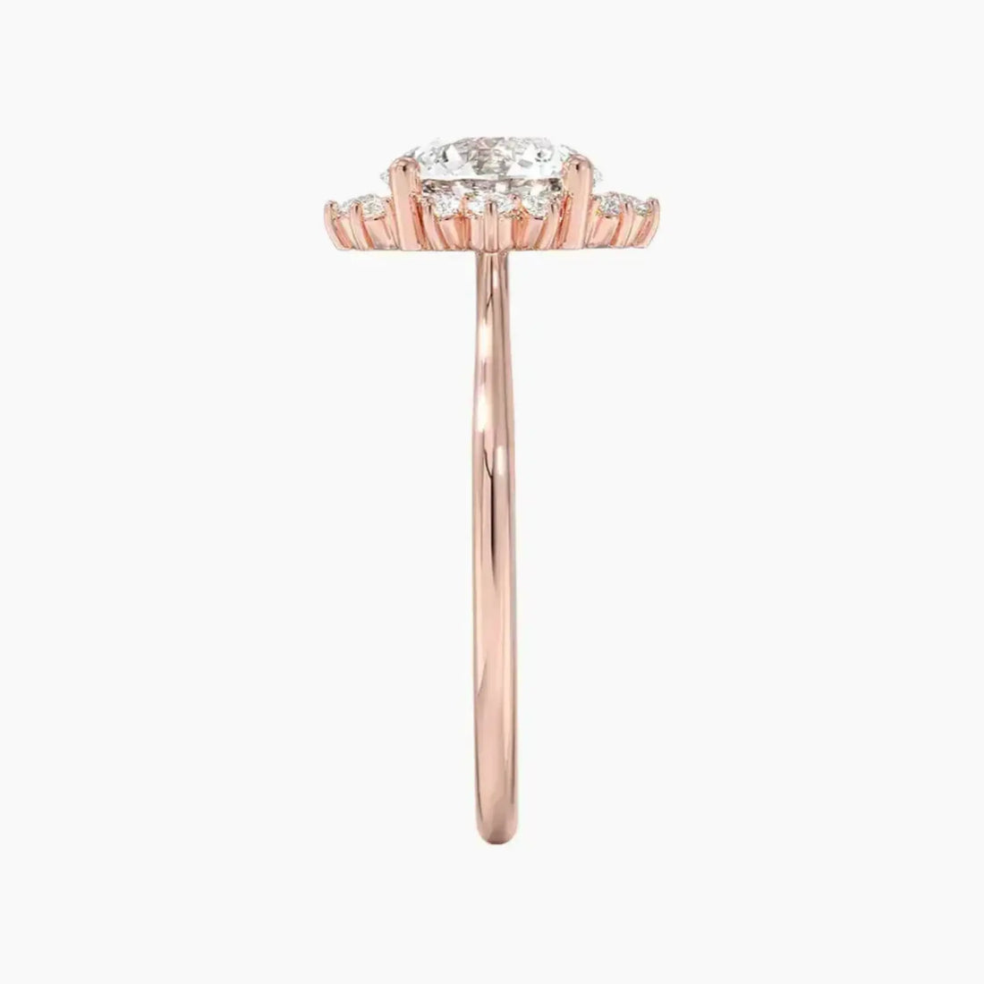 Nadia Round Designer 1 Carat Lab Grown Diamond Engagement Ring in 14K Rose Gold