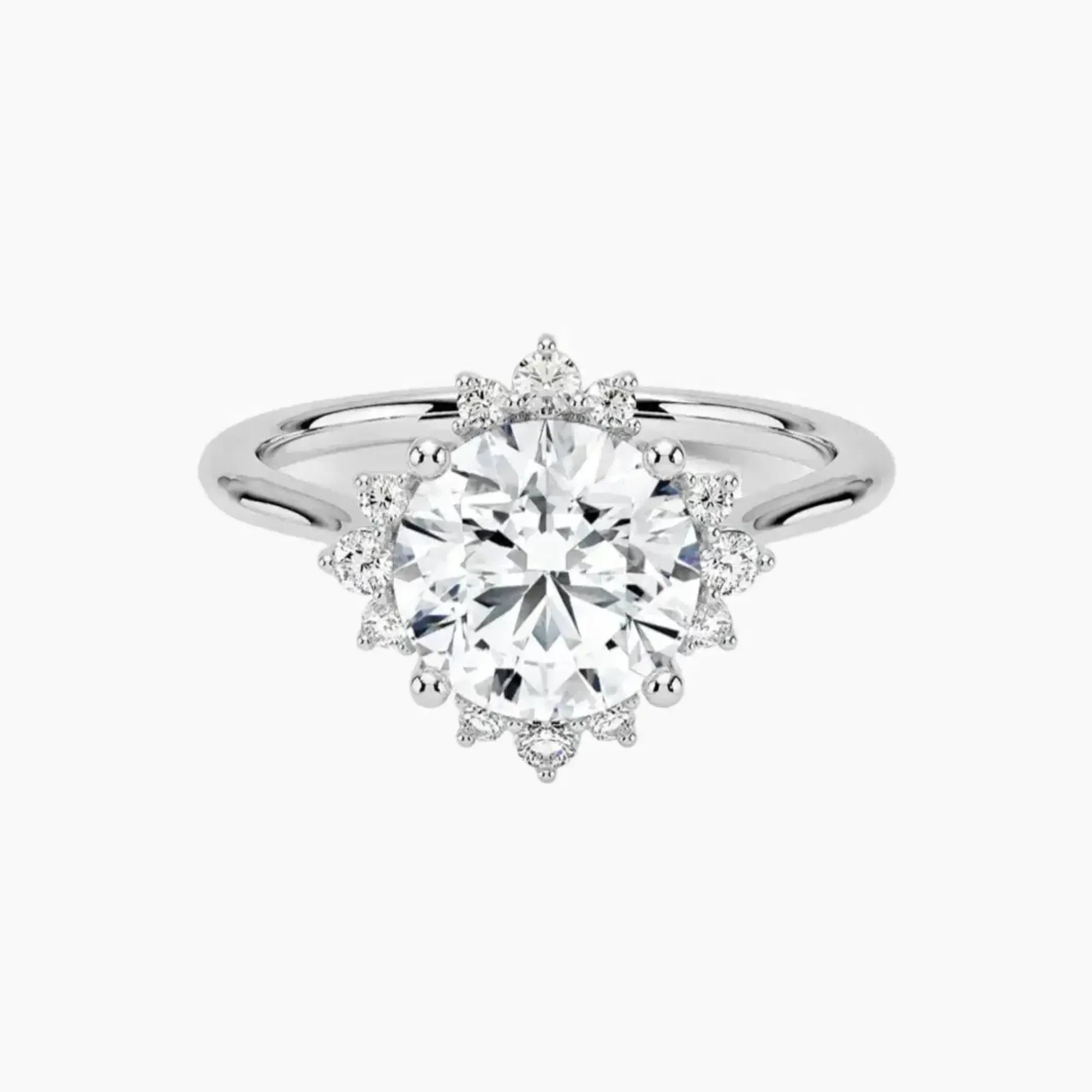 Nadia Round Designer 1 Carat Lab Grown Diamond Engagement Ring in 18K Yellow Gold