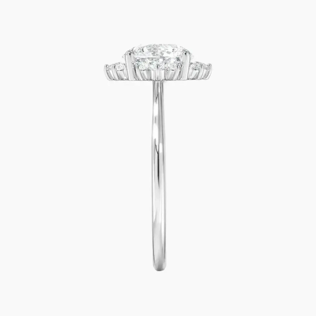 Nadia Round Designer 3 Carat Lab Grown Diamond Engagement Ring in 14K White Gold