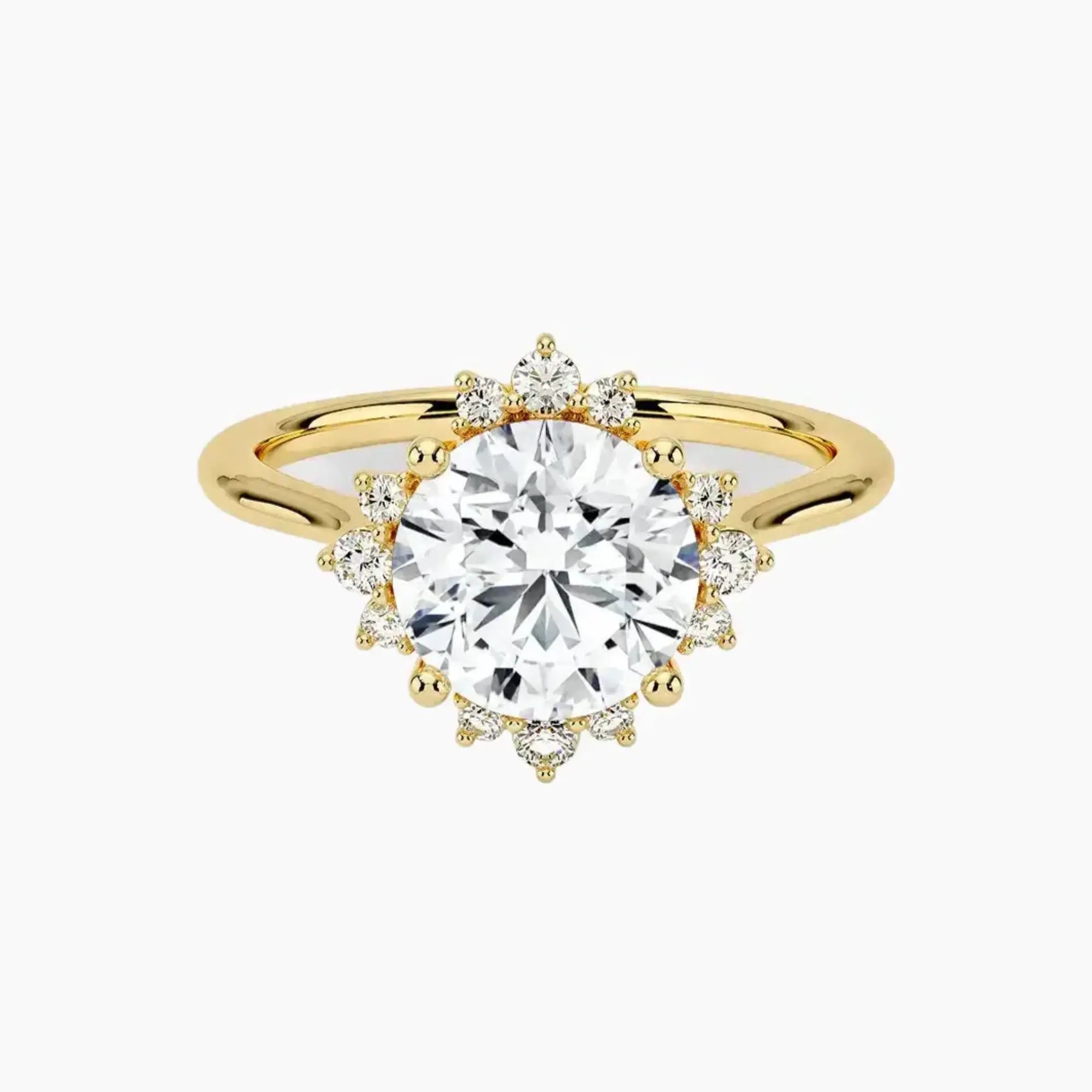 Nadia Round Designer 1 Carat Lab Grown Diamond Engagement Ring in 14K Rose Gold