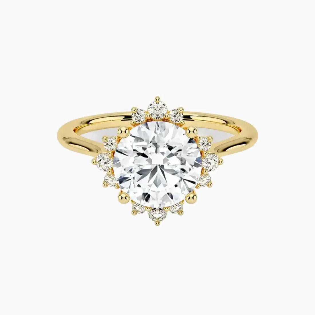 Nadia Round Designer Diamond Ring Setting in 18K Yellow Gold