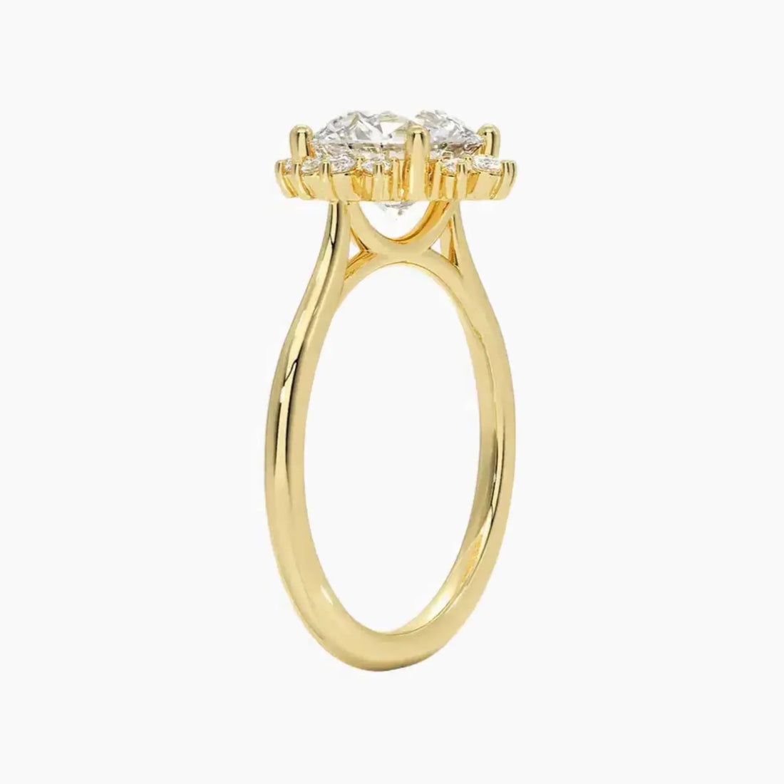 Nadia Round Designer 1 Carat Lab Grown Diamond Engagement Ring in 18K Rose Gold