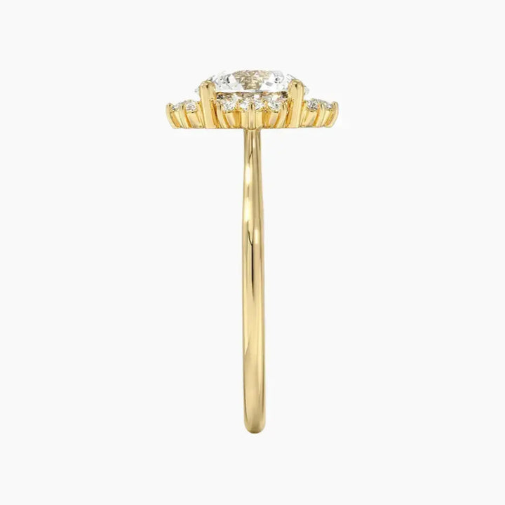Nadia Round Designer 3 Carat Lab Grown Diamond Engagement Ring in 18K Rose Gold