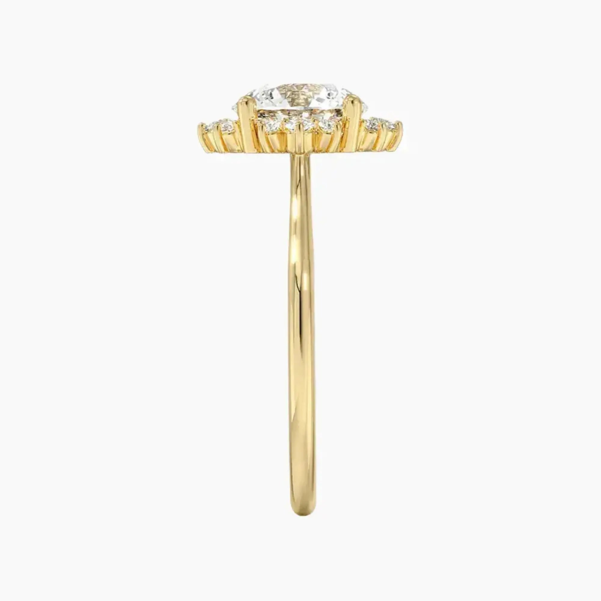 Nadia Round Designer Diamond Ring Setting in 18K Yellow Gold