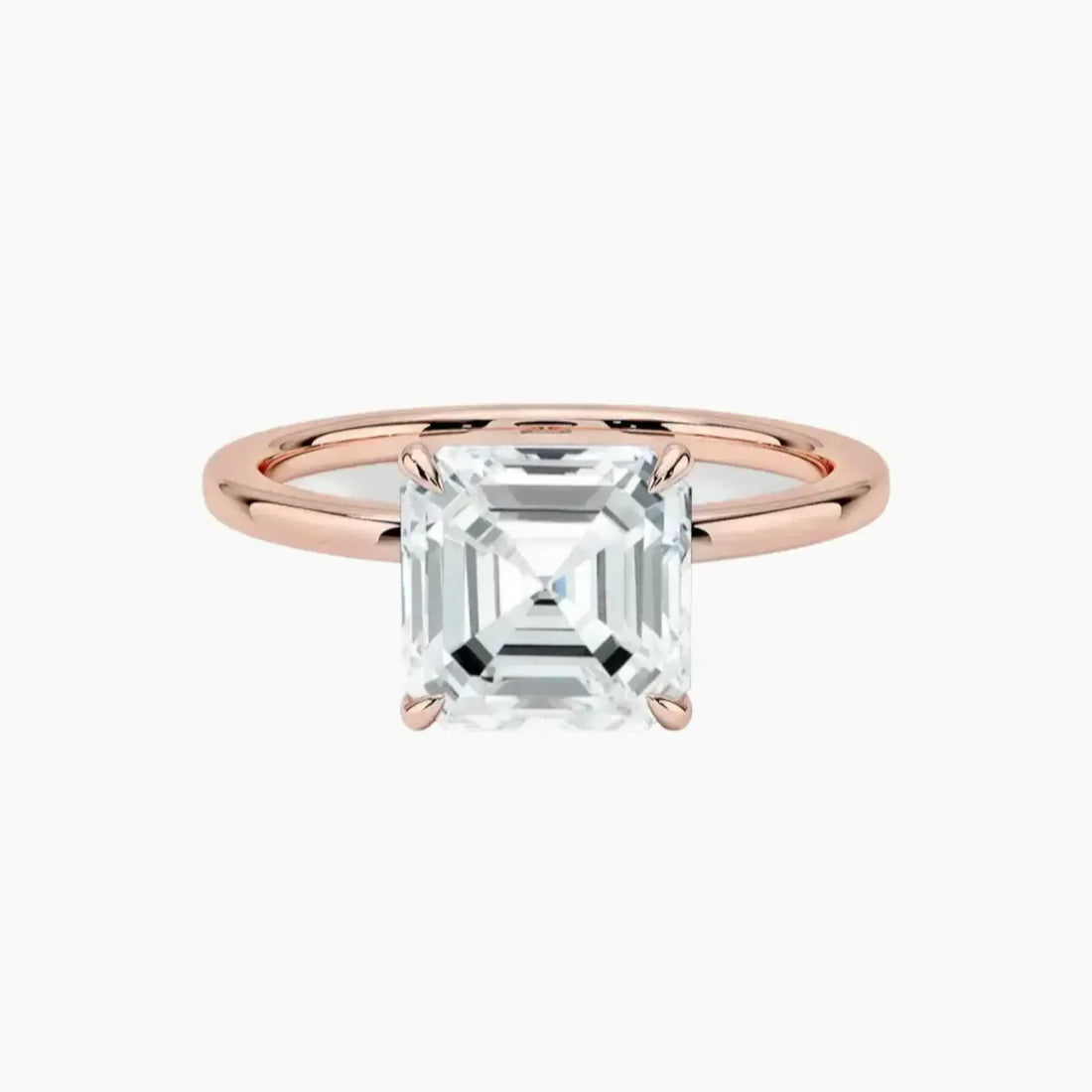 Giselle Asscher Hidden Halo 2 Carat Lab Grown Diamond Engagement Ring in 18K Rose Gold