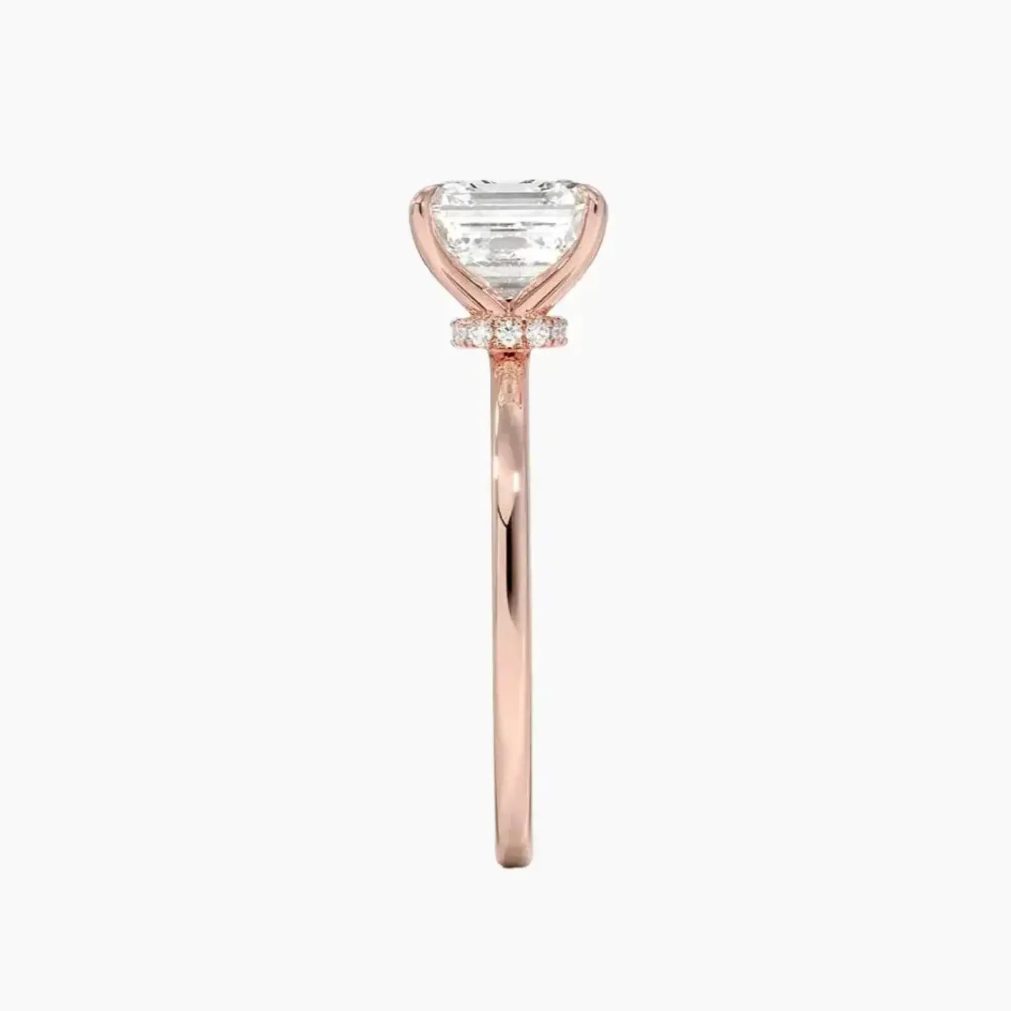 Giselle Asscher Hidden Halo 1 Carat Lab Grown Diamond Engagement Ring in 18K Rose Gold
